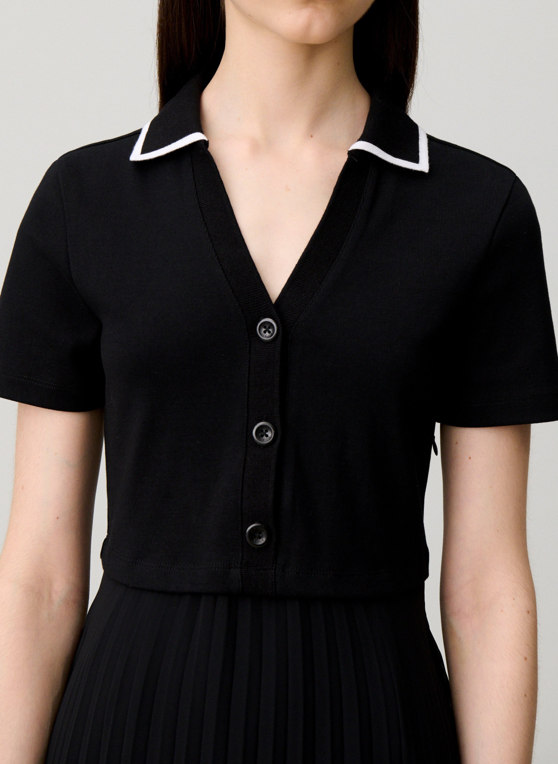 Robe longue col classique en maille CLAUDIE PIERLOT Noir