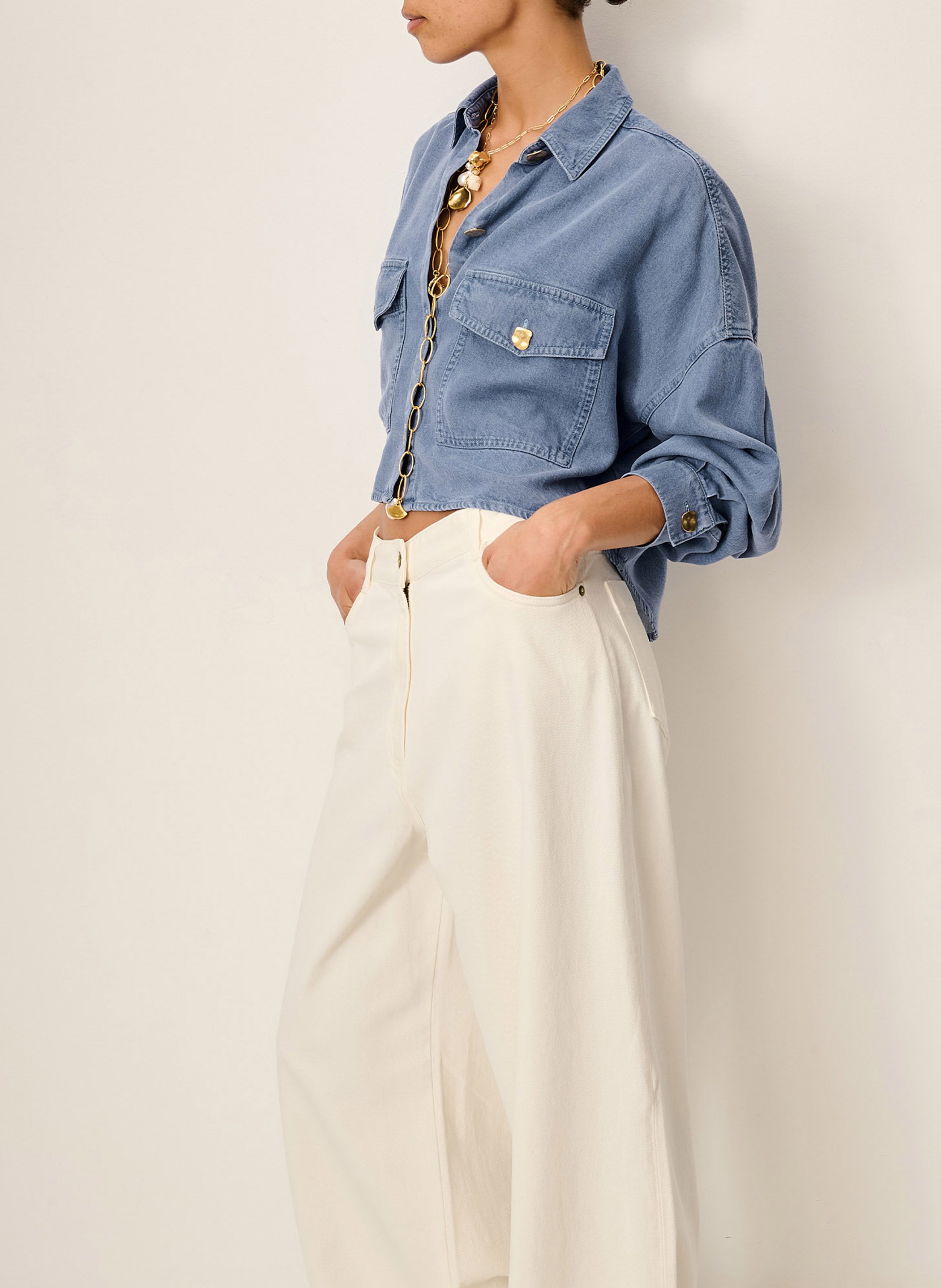 Chemise oversize col classique balanca blue SESSUN Bleu