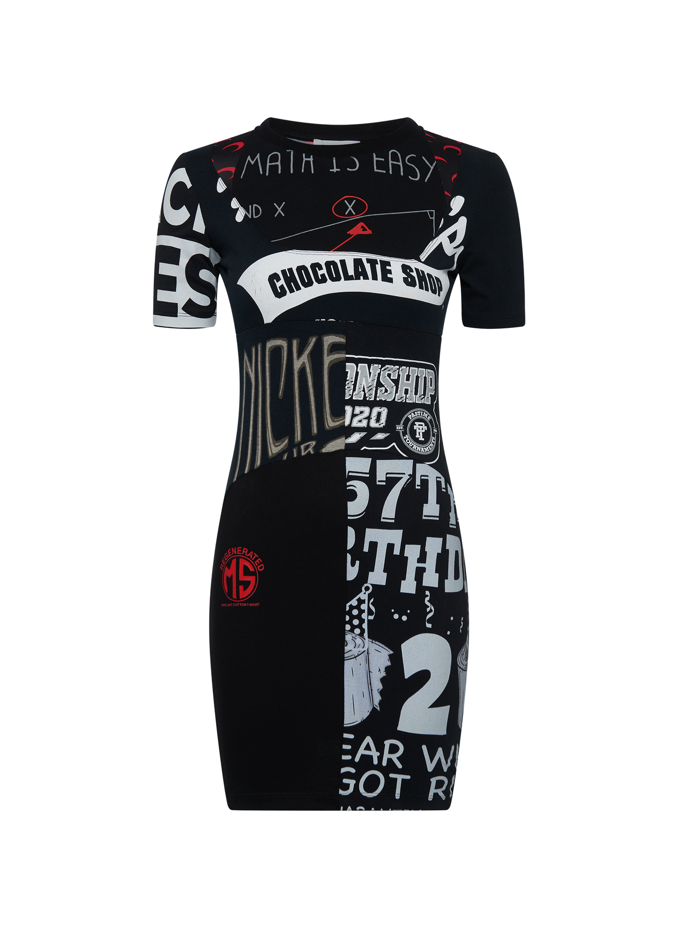 Upcycled graphic t-shirts mini dress MARINE SERRE Black