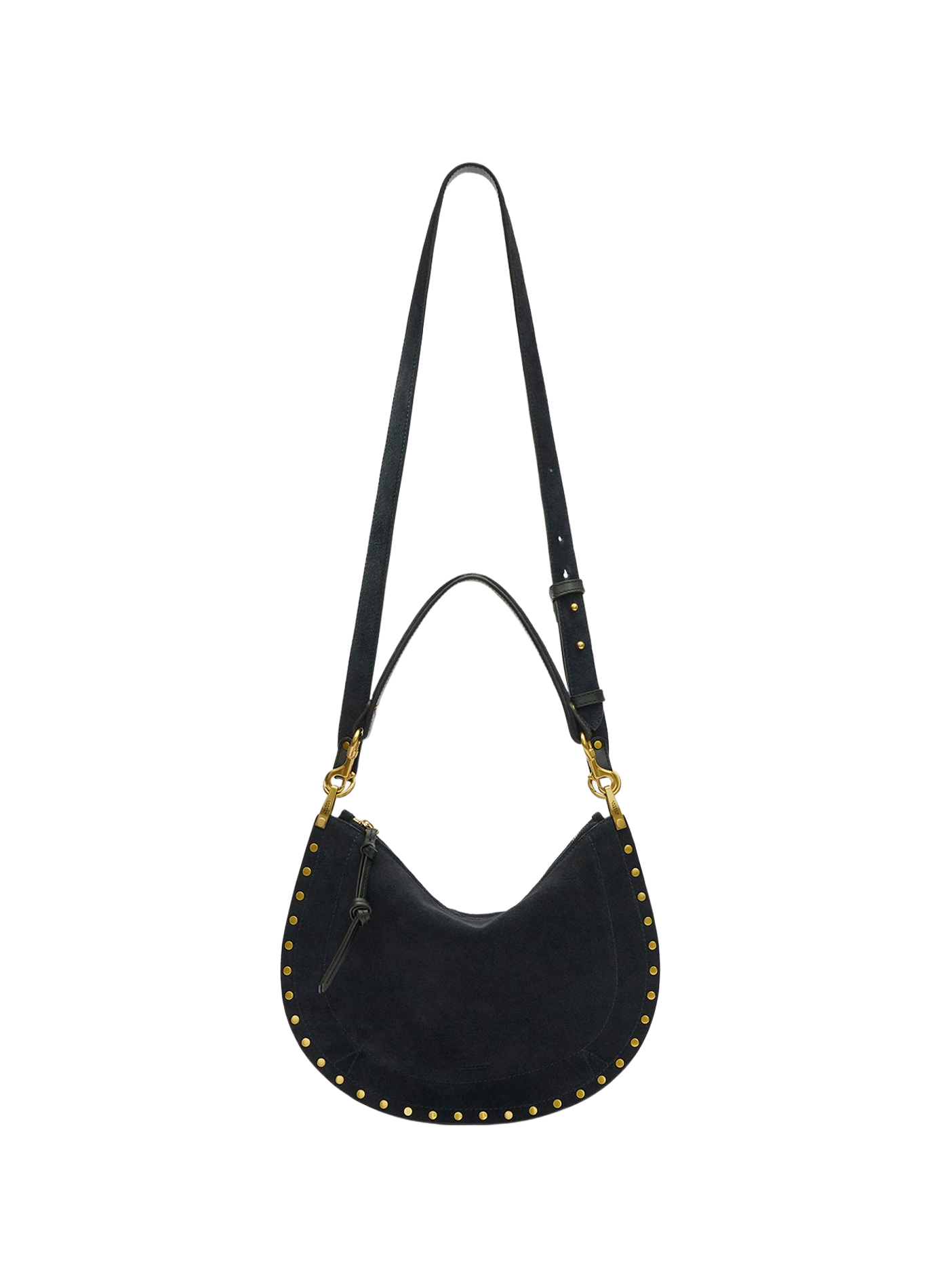 Handtas Oskan Soft Zip van geitenleer met suède-effect ISABEL MARANT Blauw