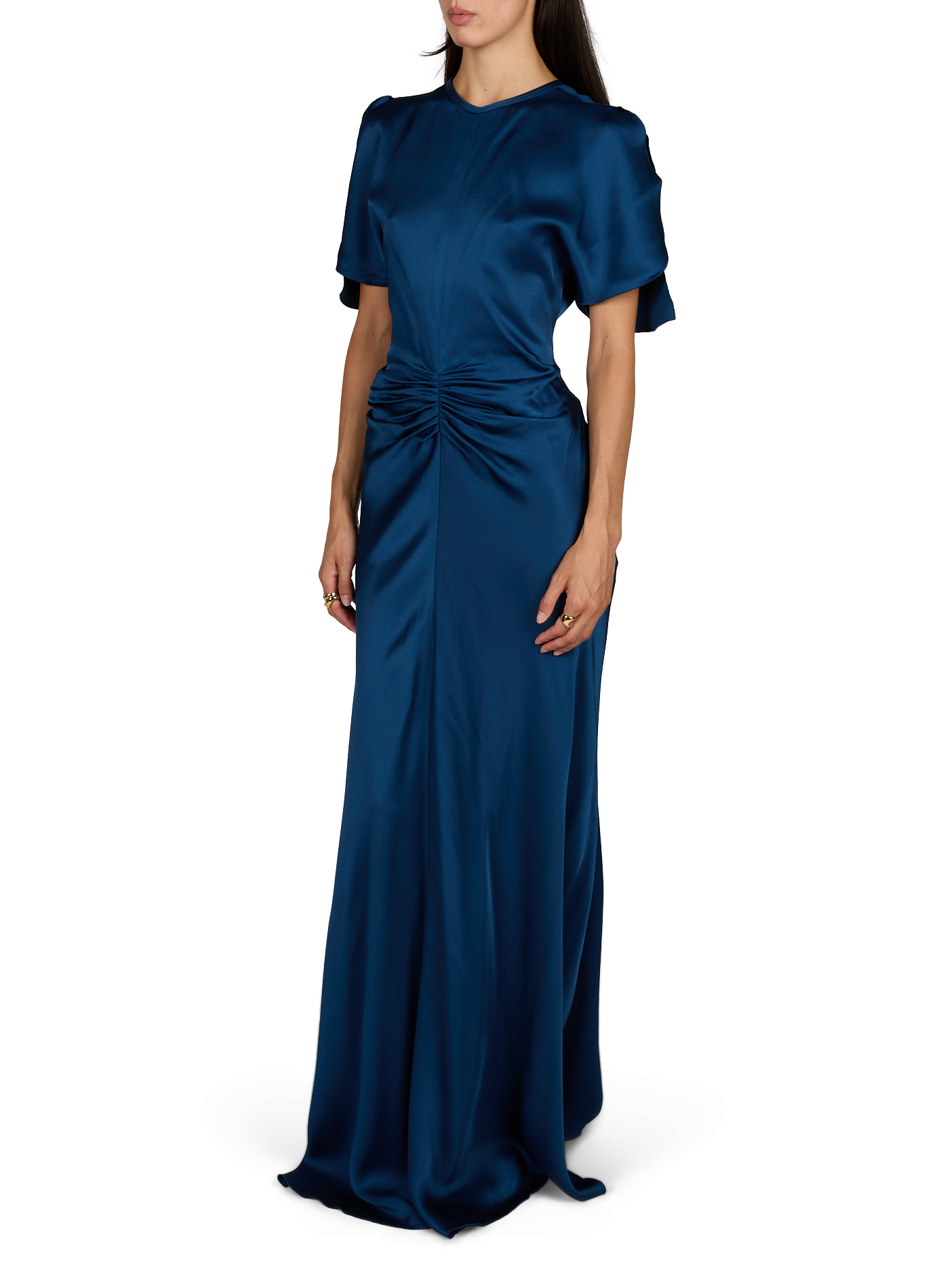Robe longue satinée Isabella VICTORIA BECKHAM Bleu