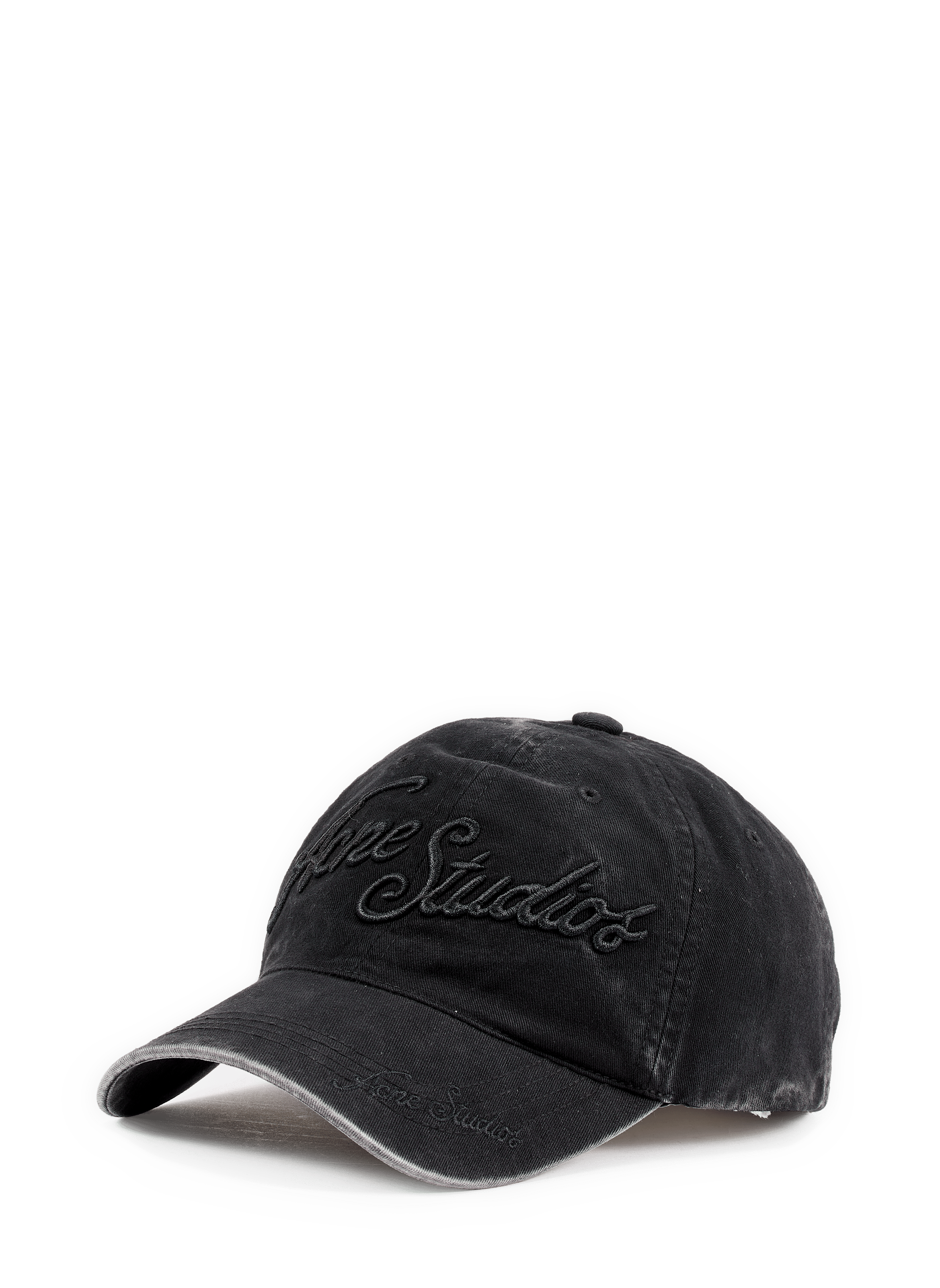 Faded cotton cap with embroidered logo ACNE STUDIOS Black