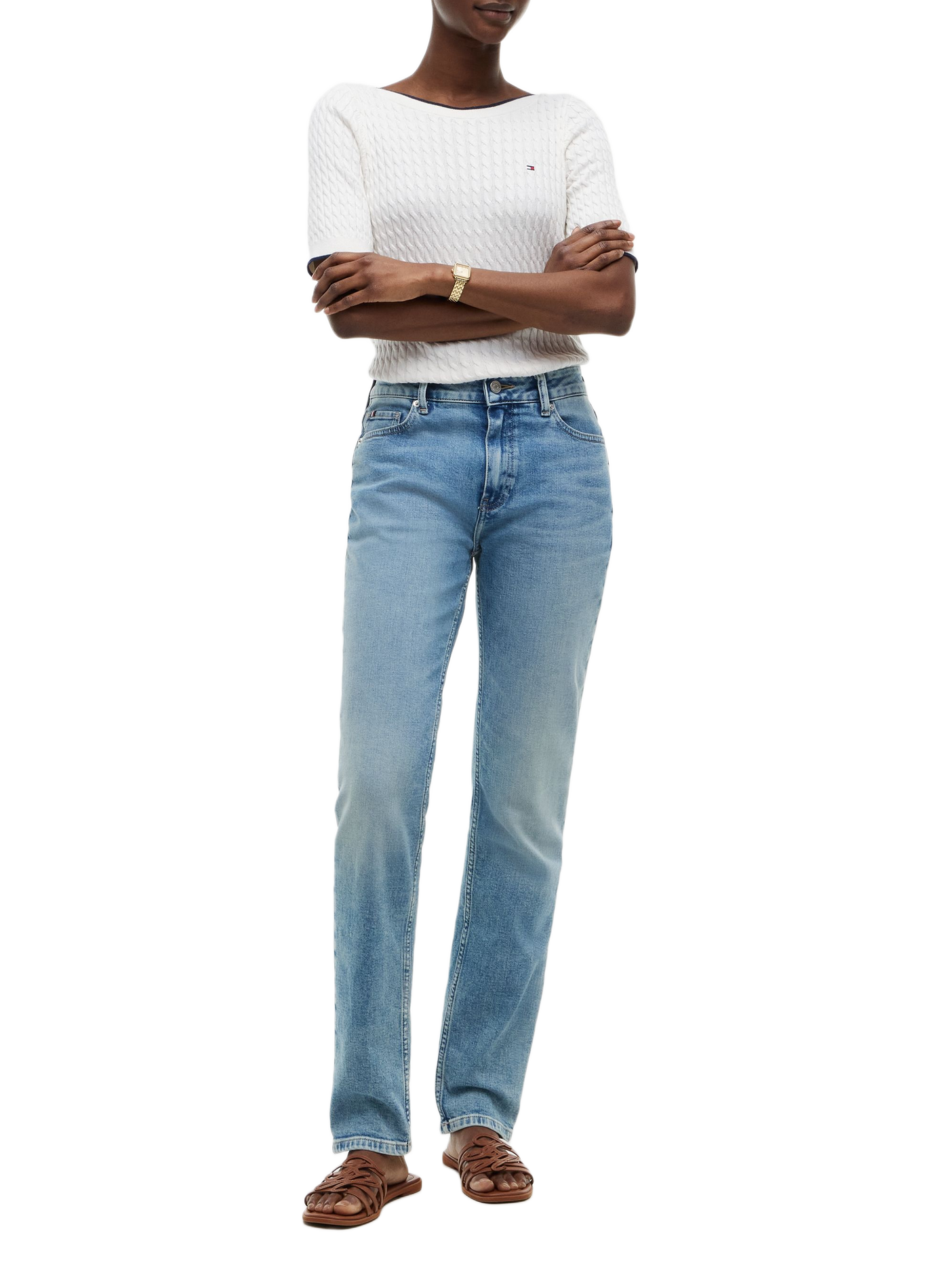 Straight-leg cotton-blend jeans TOMMY HILFIGER Blue