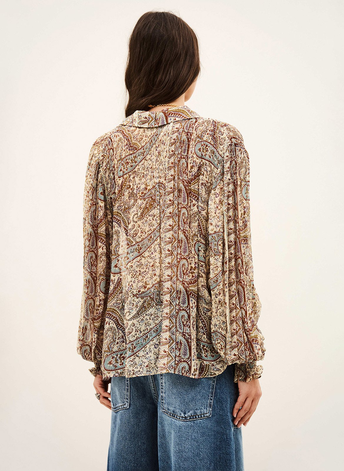 Chemise fluide boutonnée imprimée cleo BA&SH Bleu