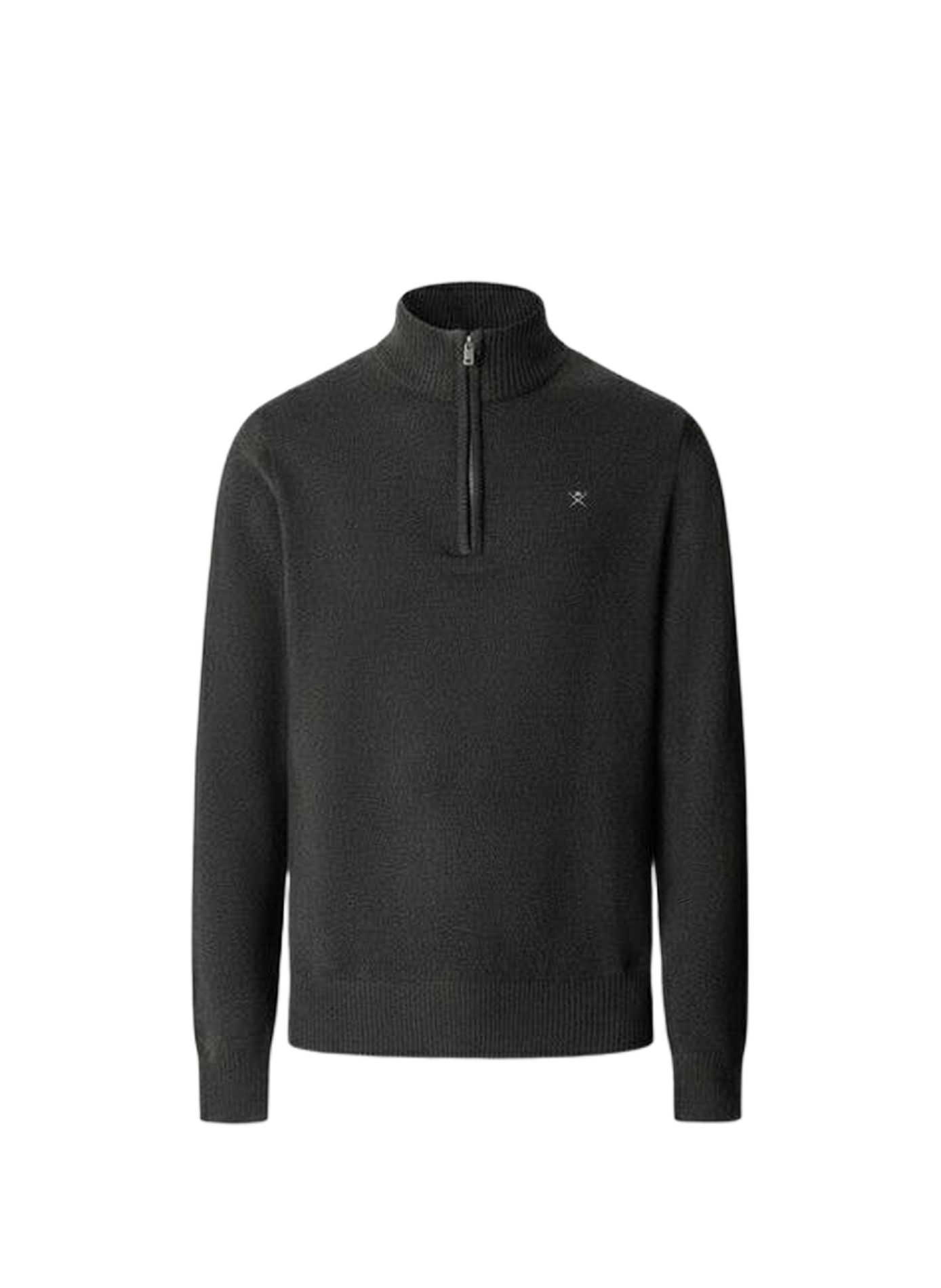 Maglione dritto in lana con collo alto zip¿¿ato HACKETT Grigio