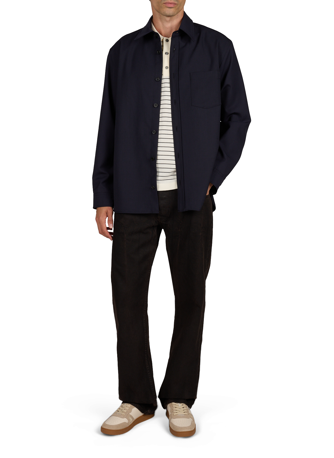 Gerade Hemdbluse mit klassischem Kragen A.P.C. Blau