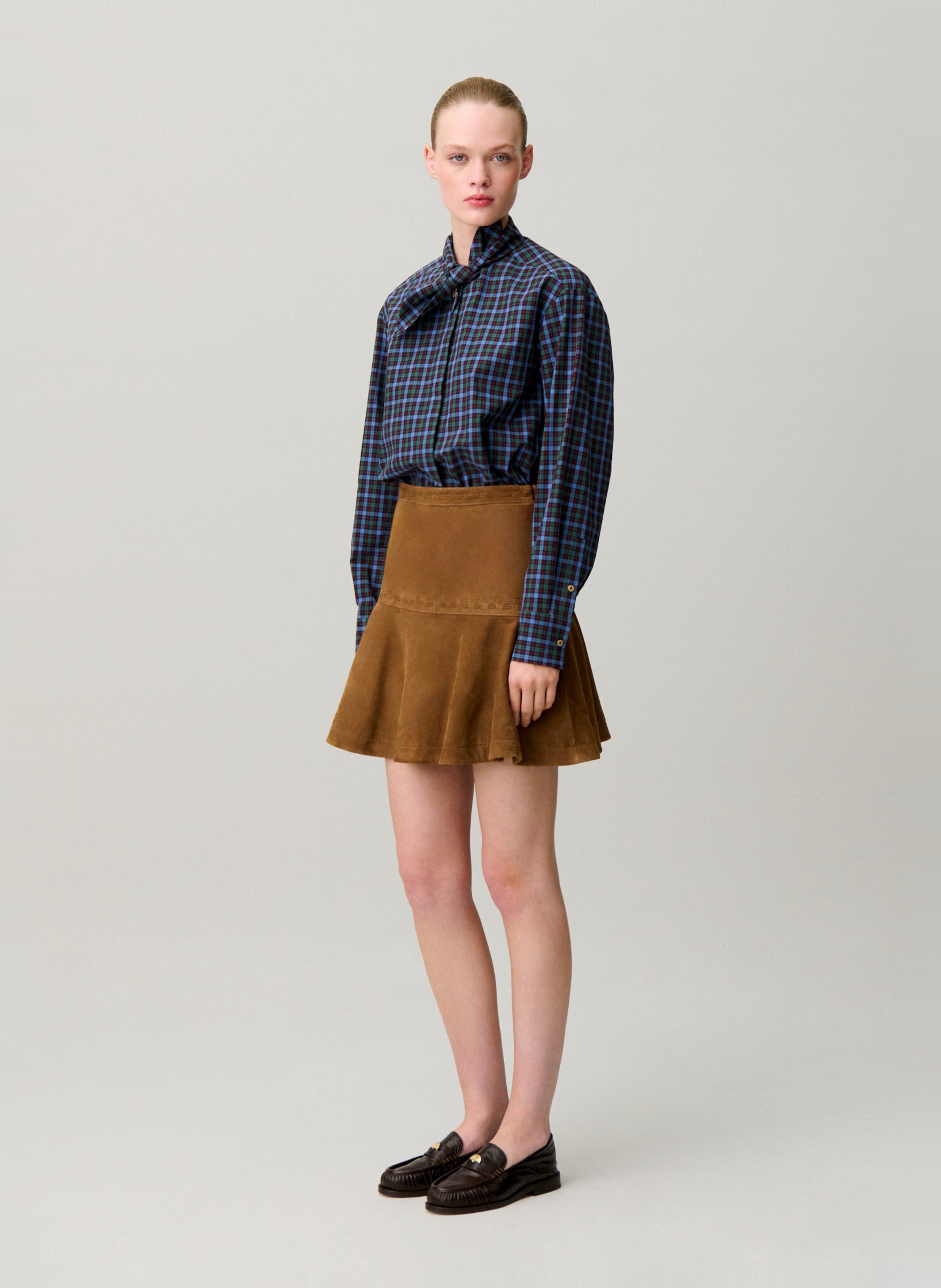 Chemise col lavallière à carreaux CLAUDIE PIERLOT Multicolore
