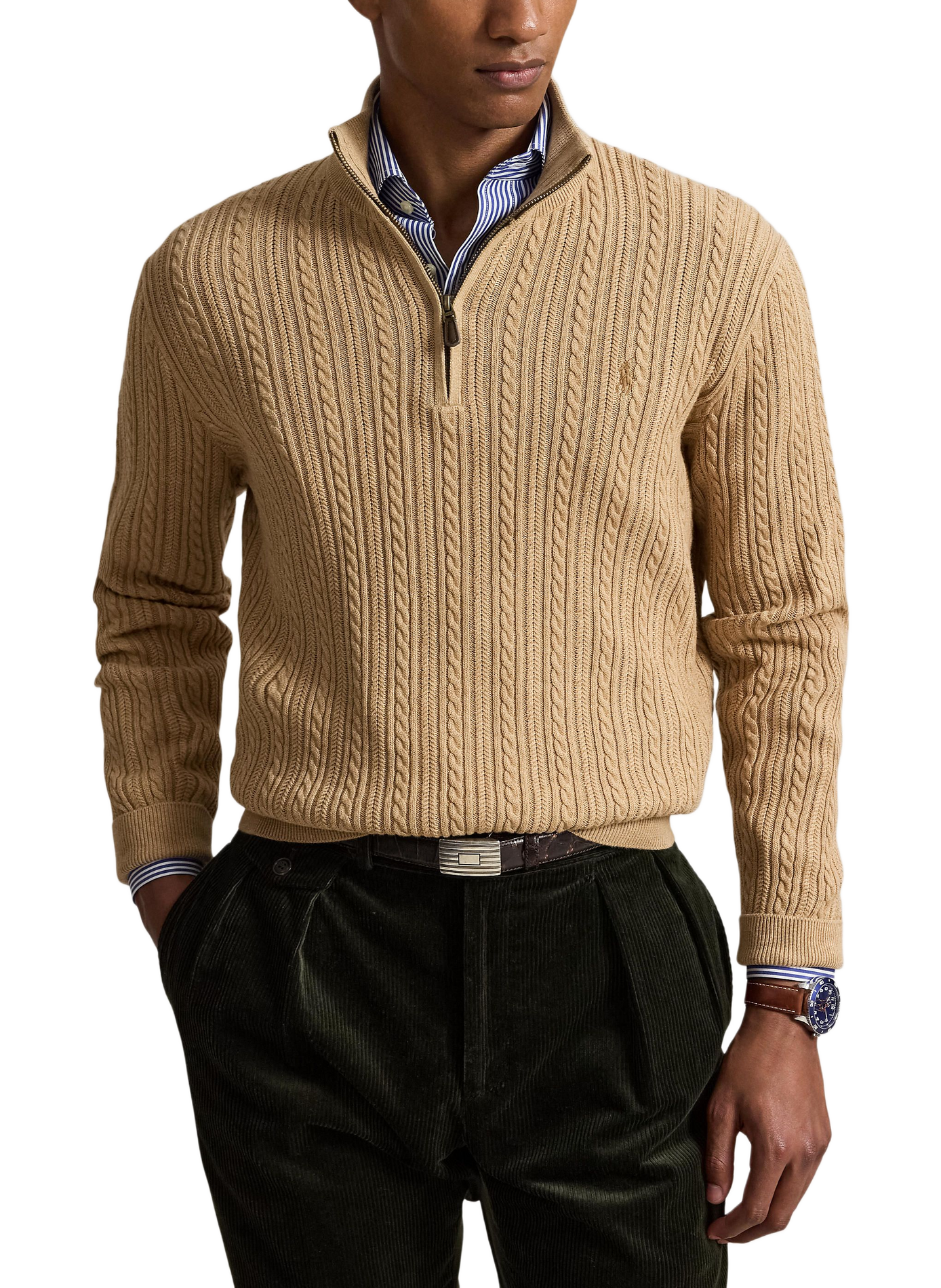 Straight twisted cotton sweater | Beige POLO RALPH LAUREN Men