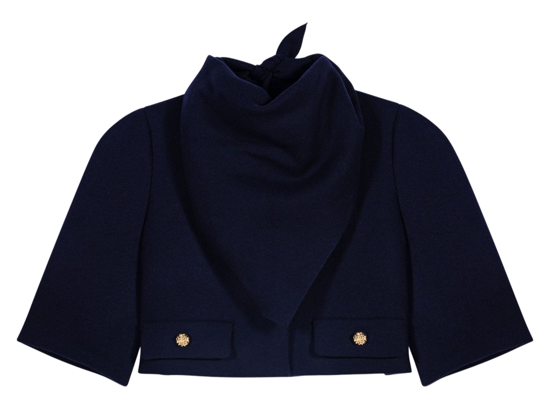 Veste courte col rond en laine mélangée MAJE Bleu