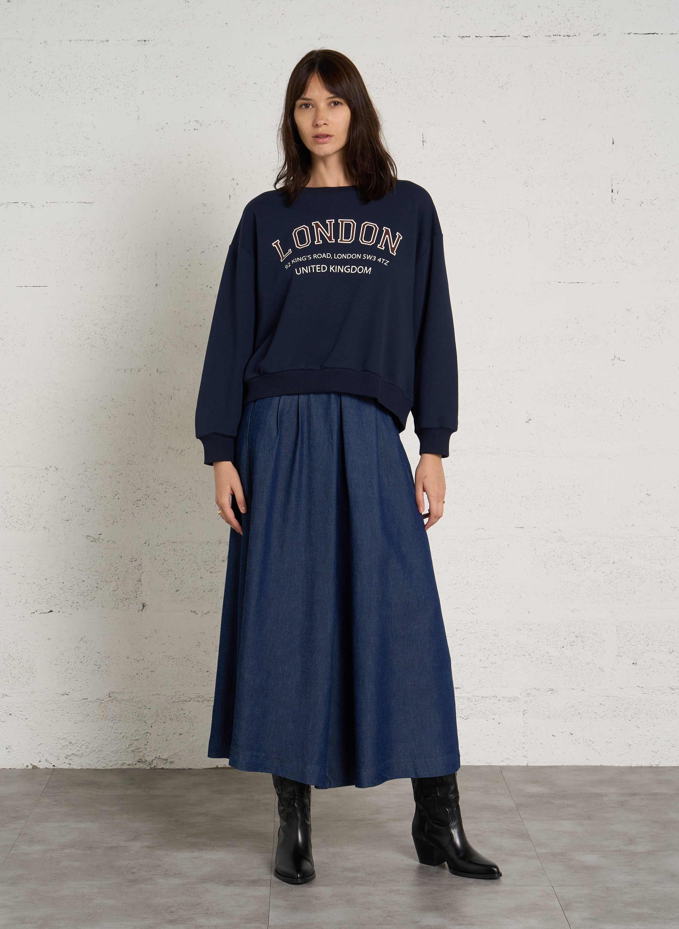 Sweat ample en coton mélangé leshop MAISON 123 Bleu