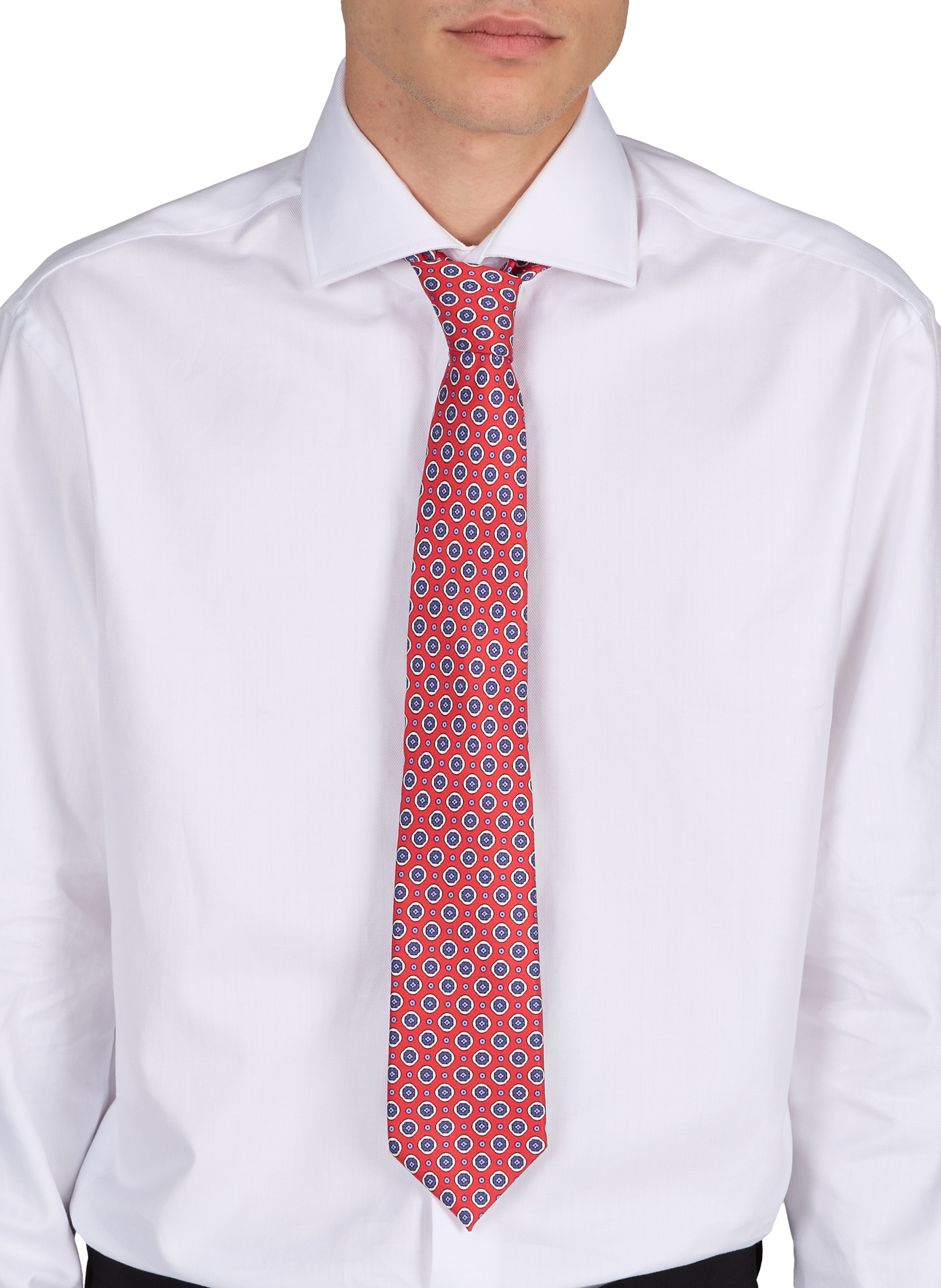 Seidenschlips mit Druck VAN LAACK Rot