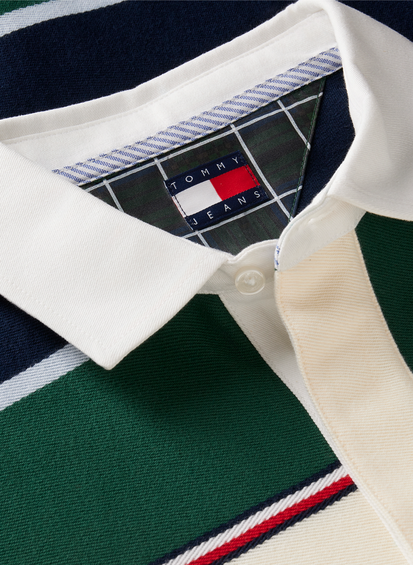 Rechte polo met strepen van katoen TOMMY HILFIGER Groen