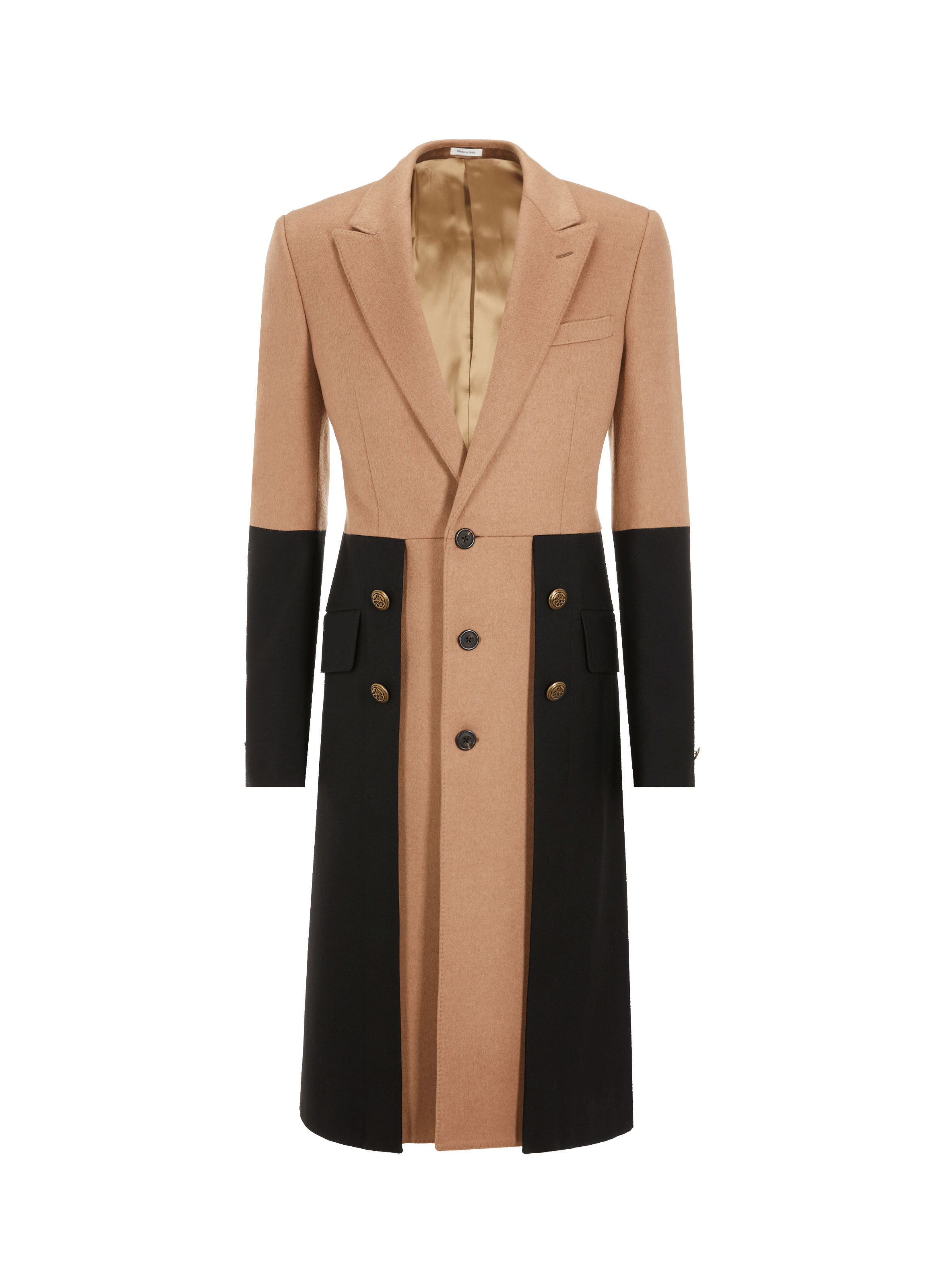 Manteau long à empiècement contrastant