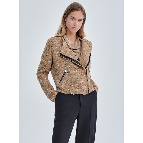 Veste col rond texturée