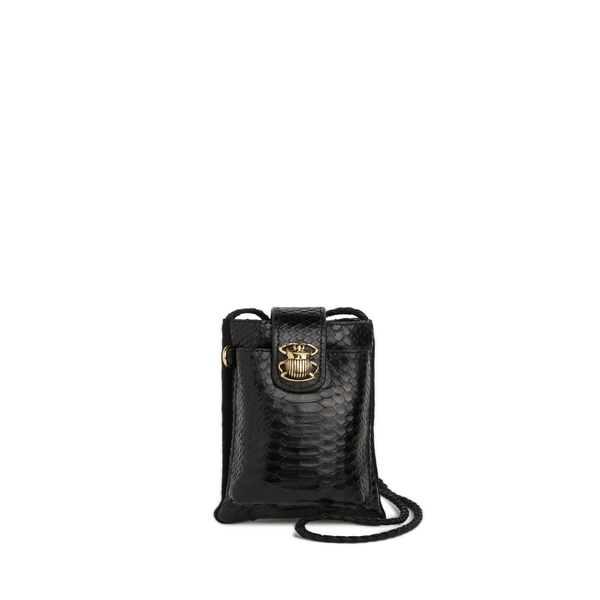 Claris Virot Leather Phone Pouch In Black
