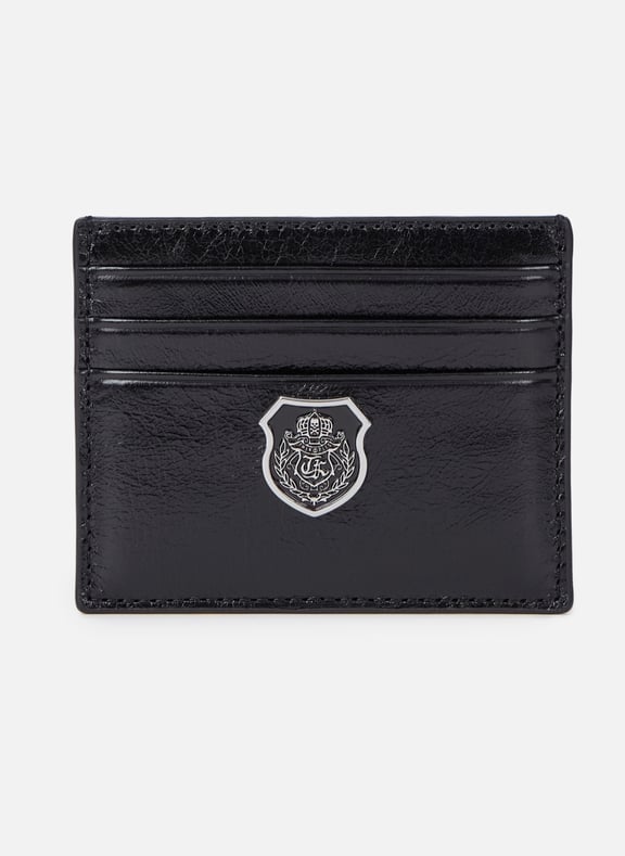 Porte cartes blason en cuir unisexe Noir by THE KOOPLES THE KOOPLES Porte cartes blason en cuir unisexe Noir