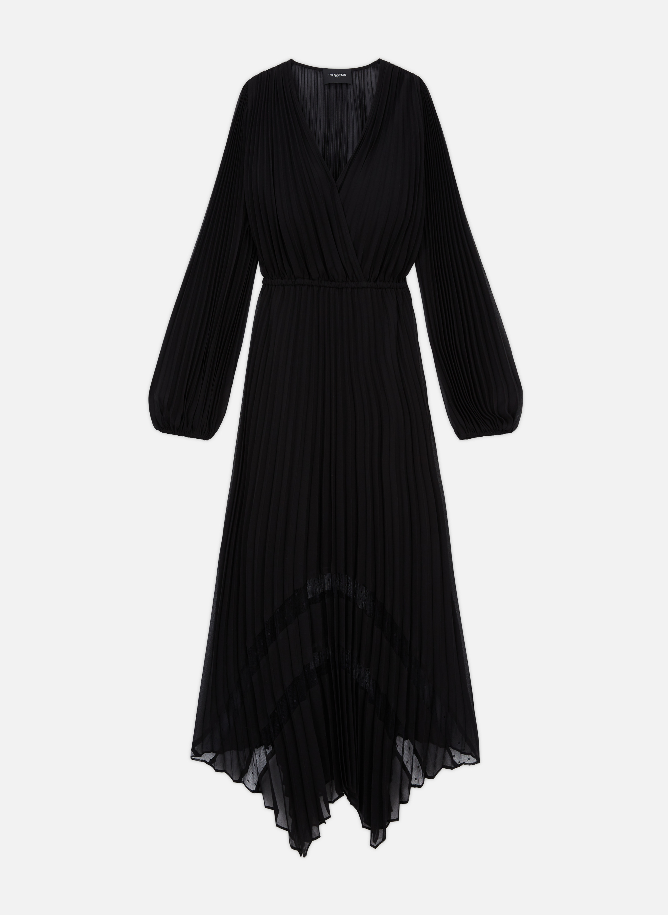 Robe longue plissée avec plumetis THE KOOPLES Noir
