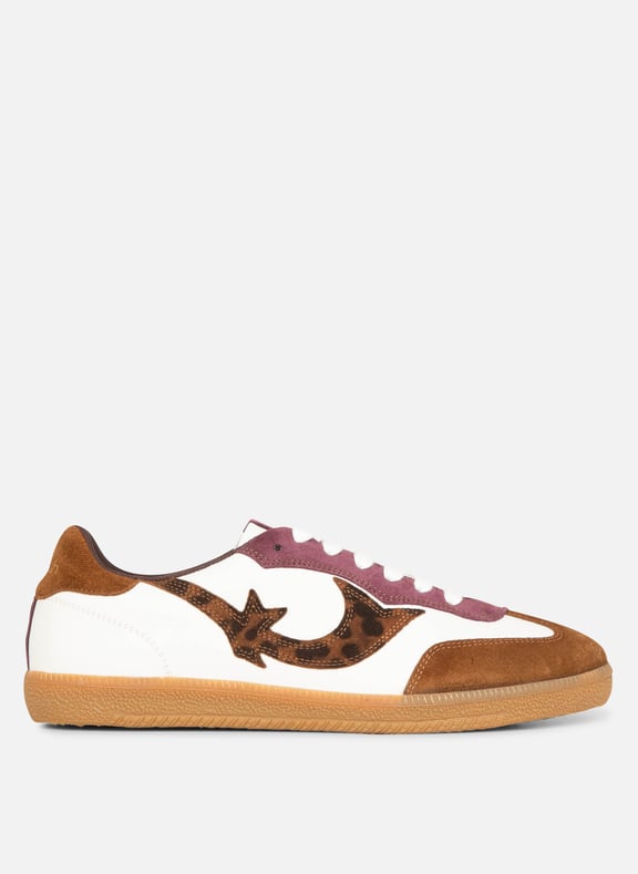 Baskets basses en cuir imprimé léopard crew Marron by BA&SH BA&SH Baskets basses en cuir imprimé léopard crew Marron