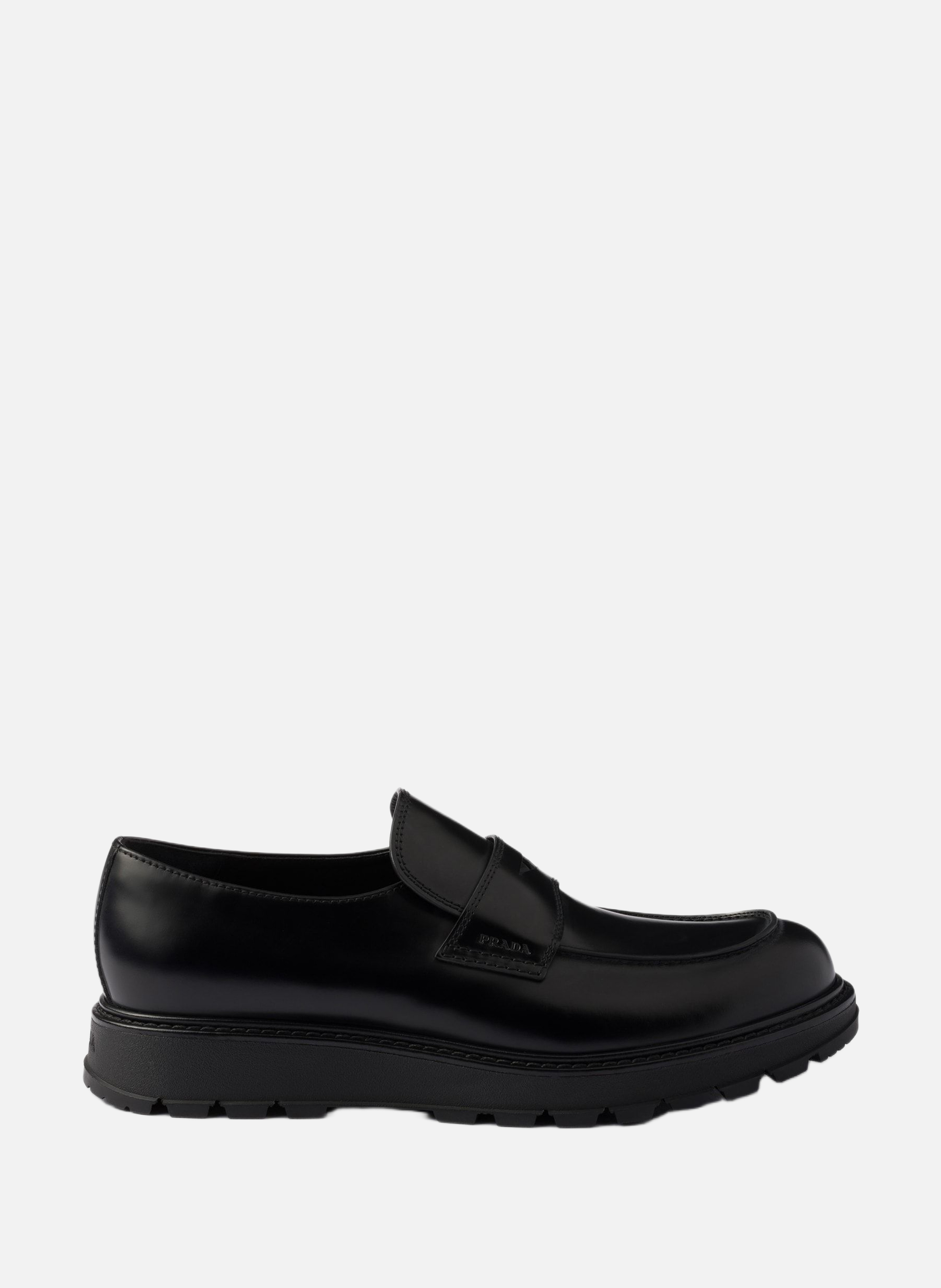 Mocassins en cuir brossé PRADA Noir