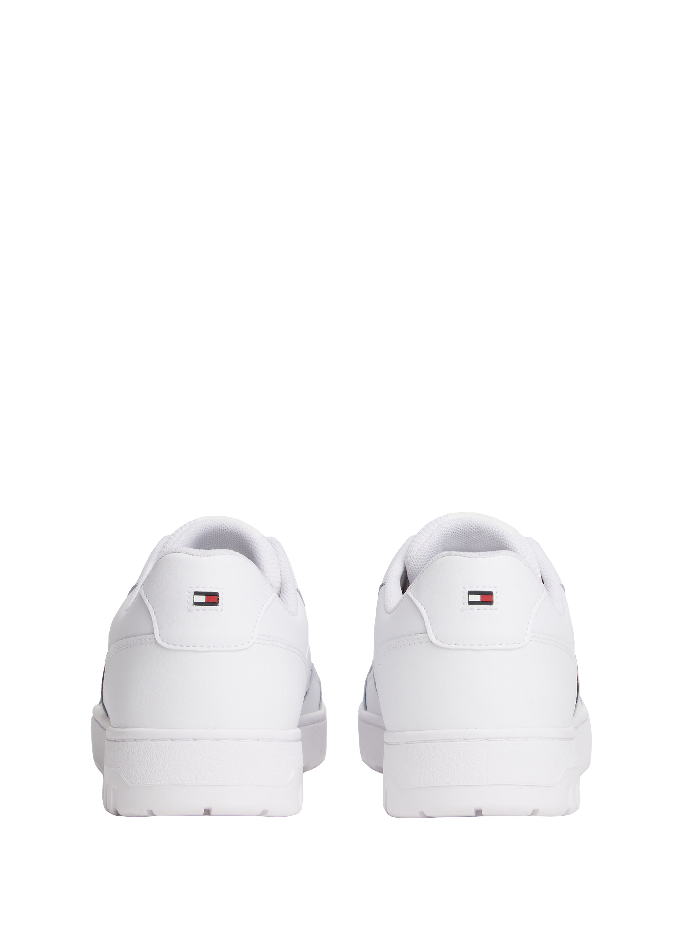 Grooved leather basketball shoes TOMMY HILFIGER White