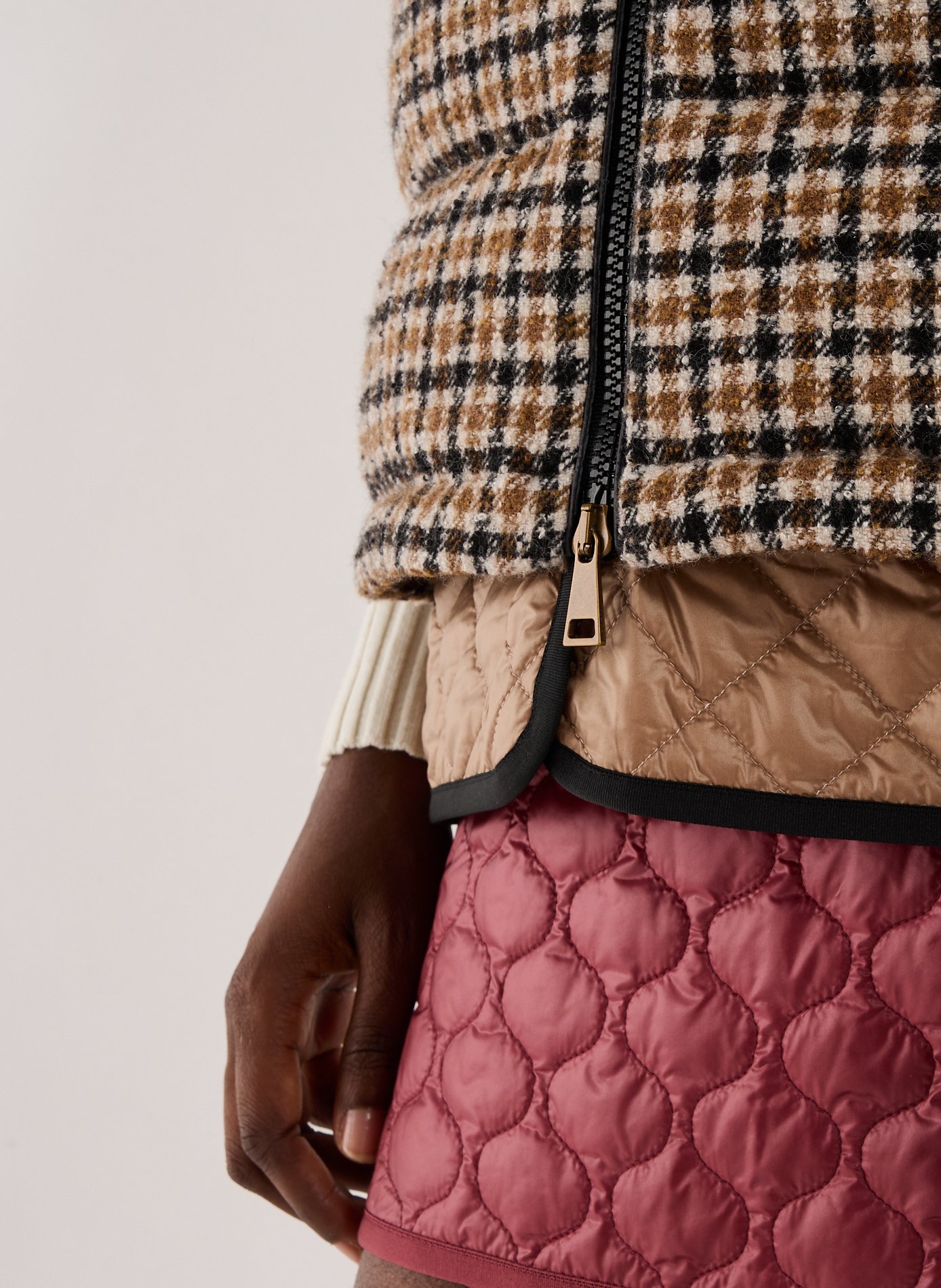 Sleeveless mixed wool puffer jackets MONCLER Grey