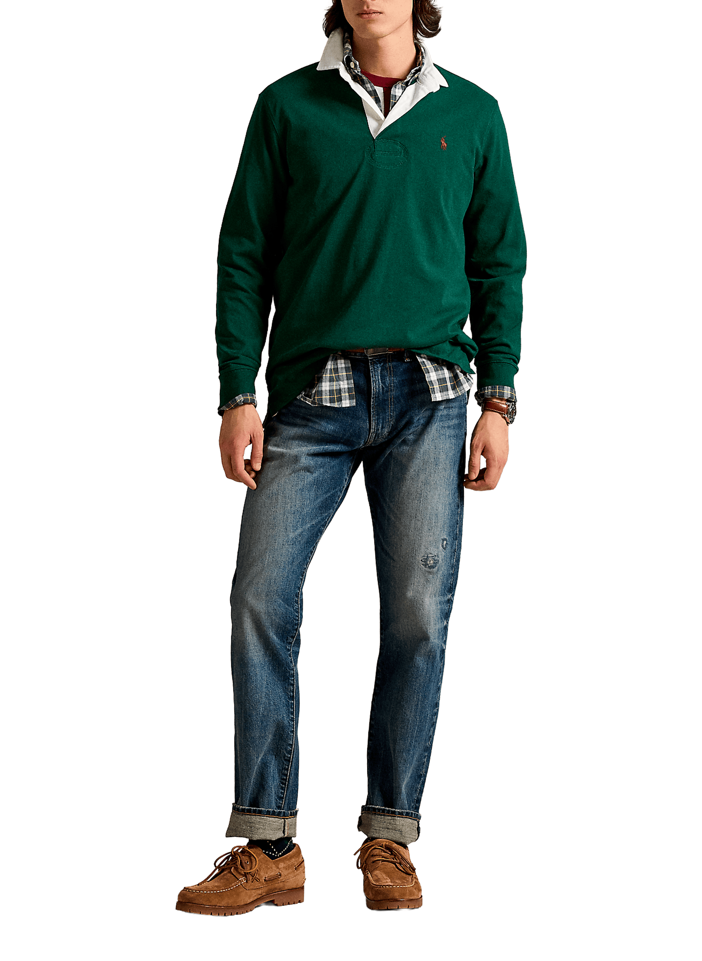 Polo manches longues en coton POLO RALPH LAUREN Vert