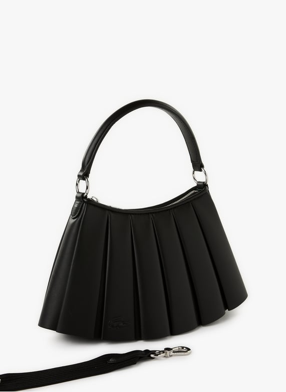 Petit sac Lenglen plissé en cuir | Noir by LACOSTE Petit sac Lenglen plissé en cuir Noir