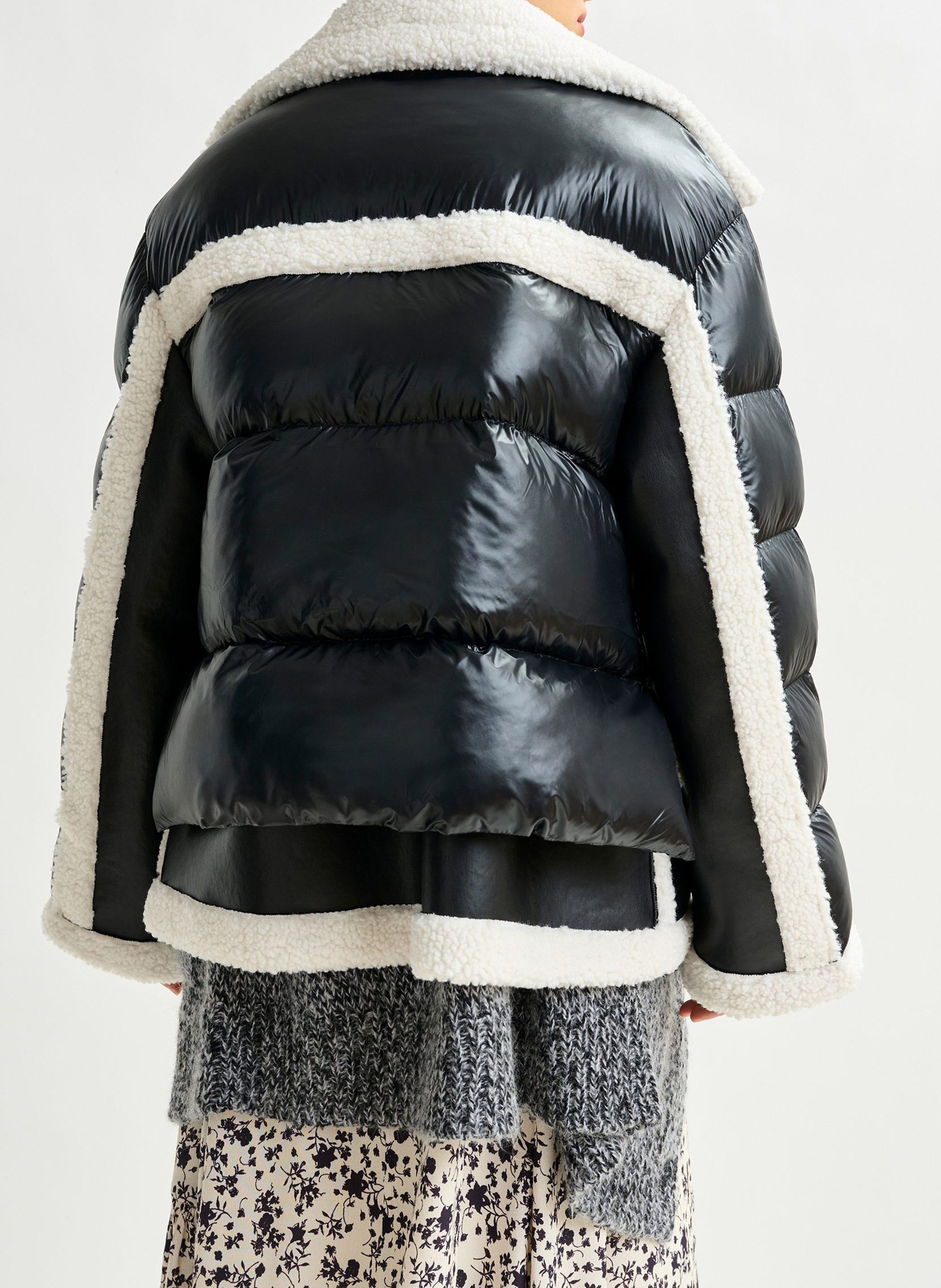 Veste col tailleur en shearling ifie ESSENTIEL ANTWERP Noir