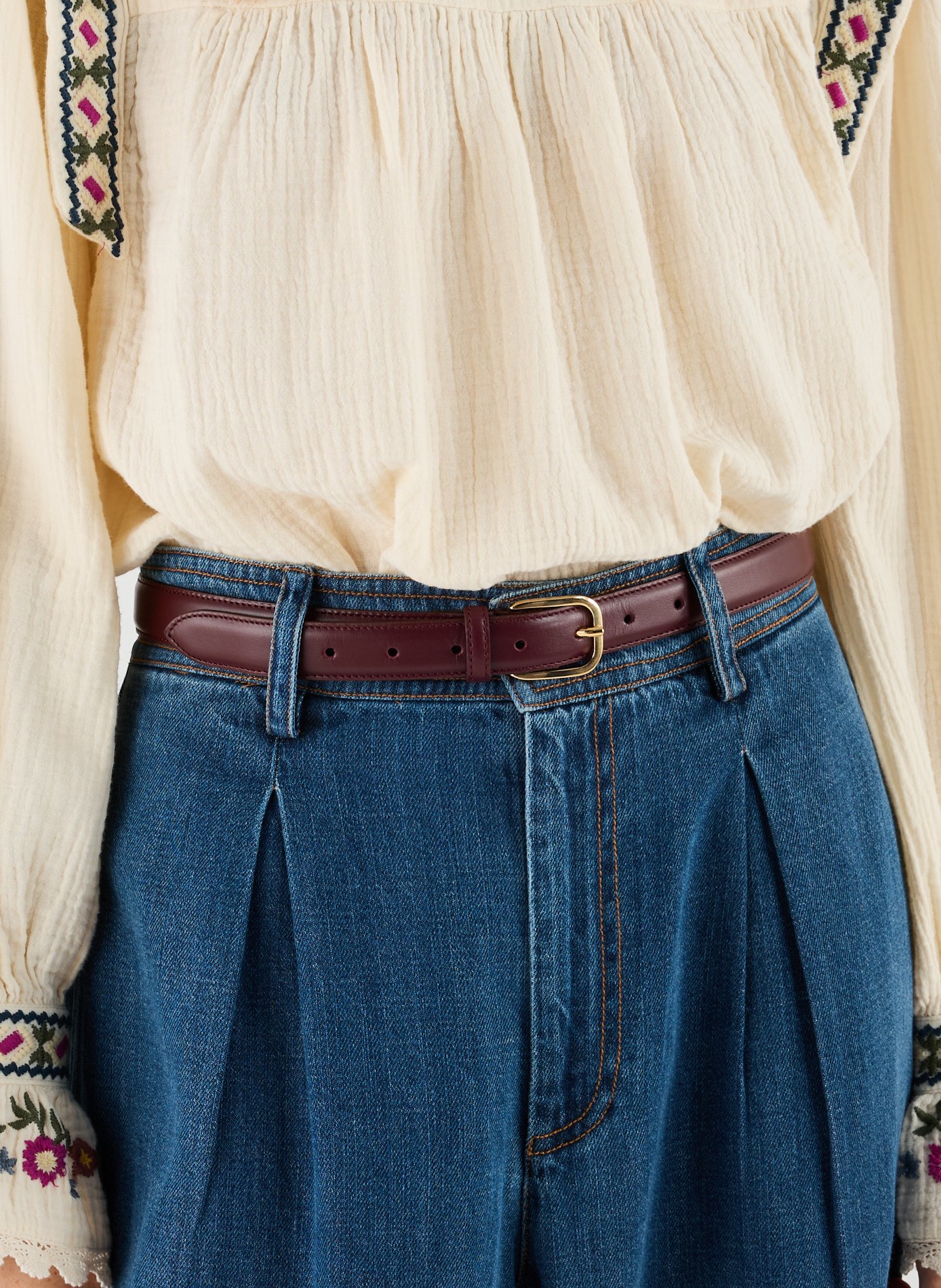 Ceinture en cuir SAISON 1865 Rouge