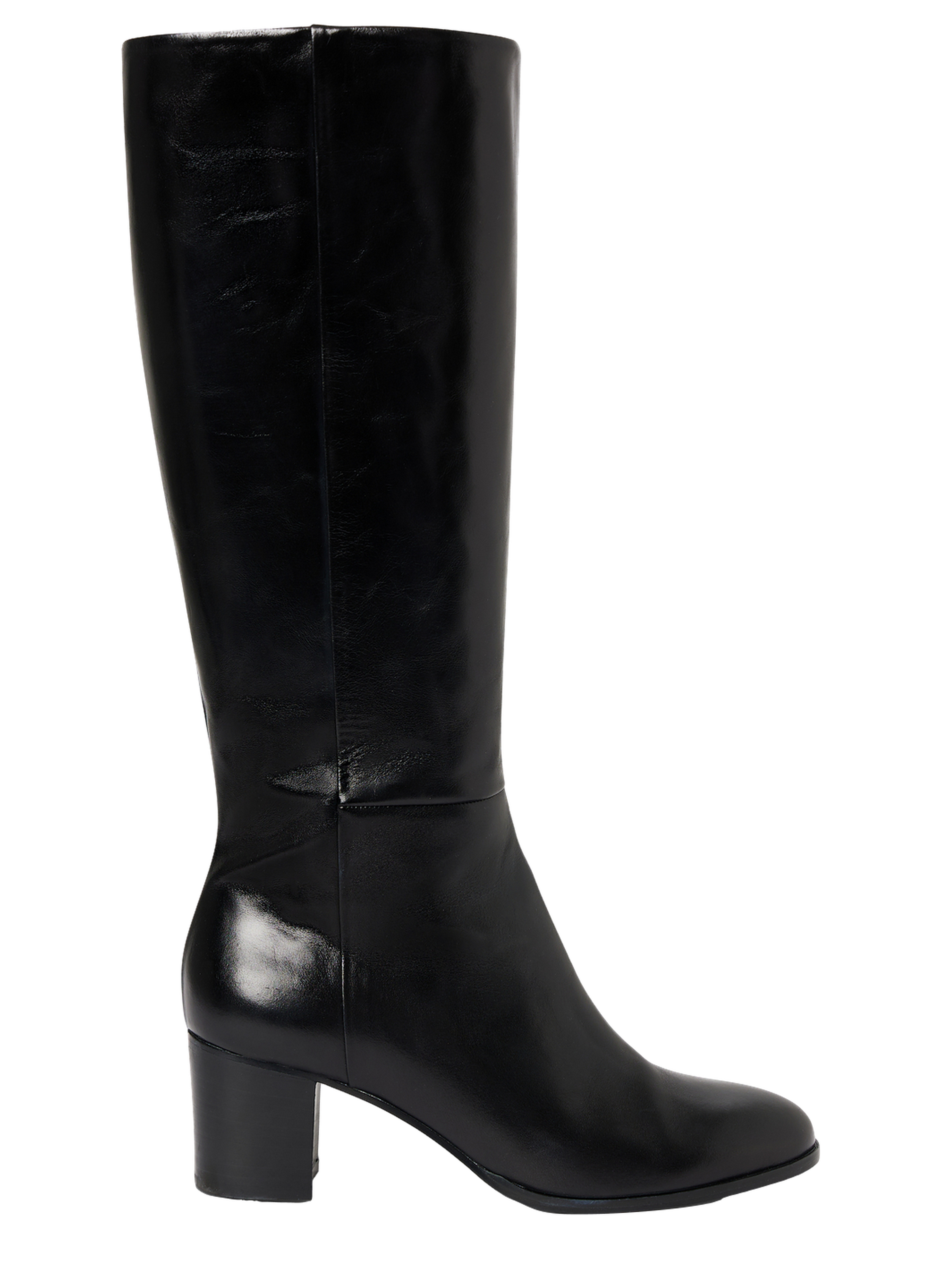 Bottes en cuir marron à talon - lizzie PABLO Noir