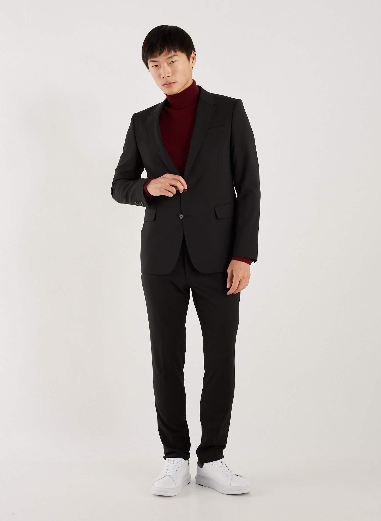 Bedford slim-fit cotton trousers AU PRINTEMPS PARIS Black