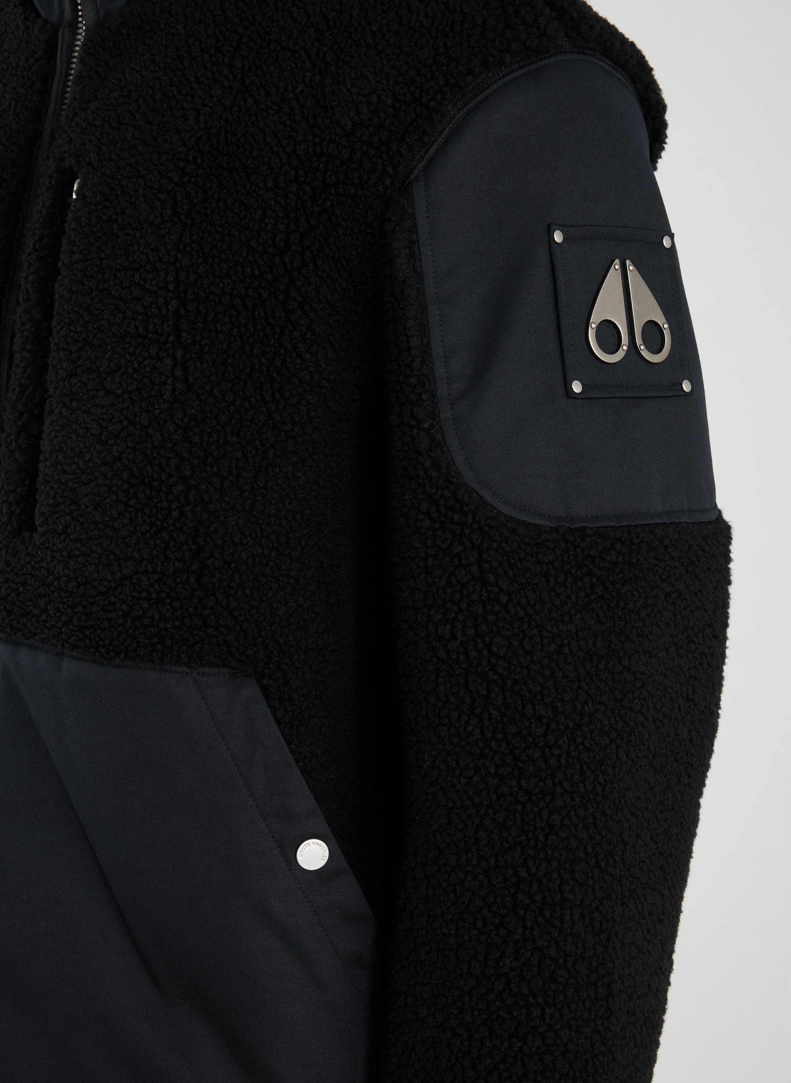 Oversized high neck jacket MOOSE KNUCKLES Black