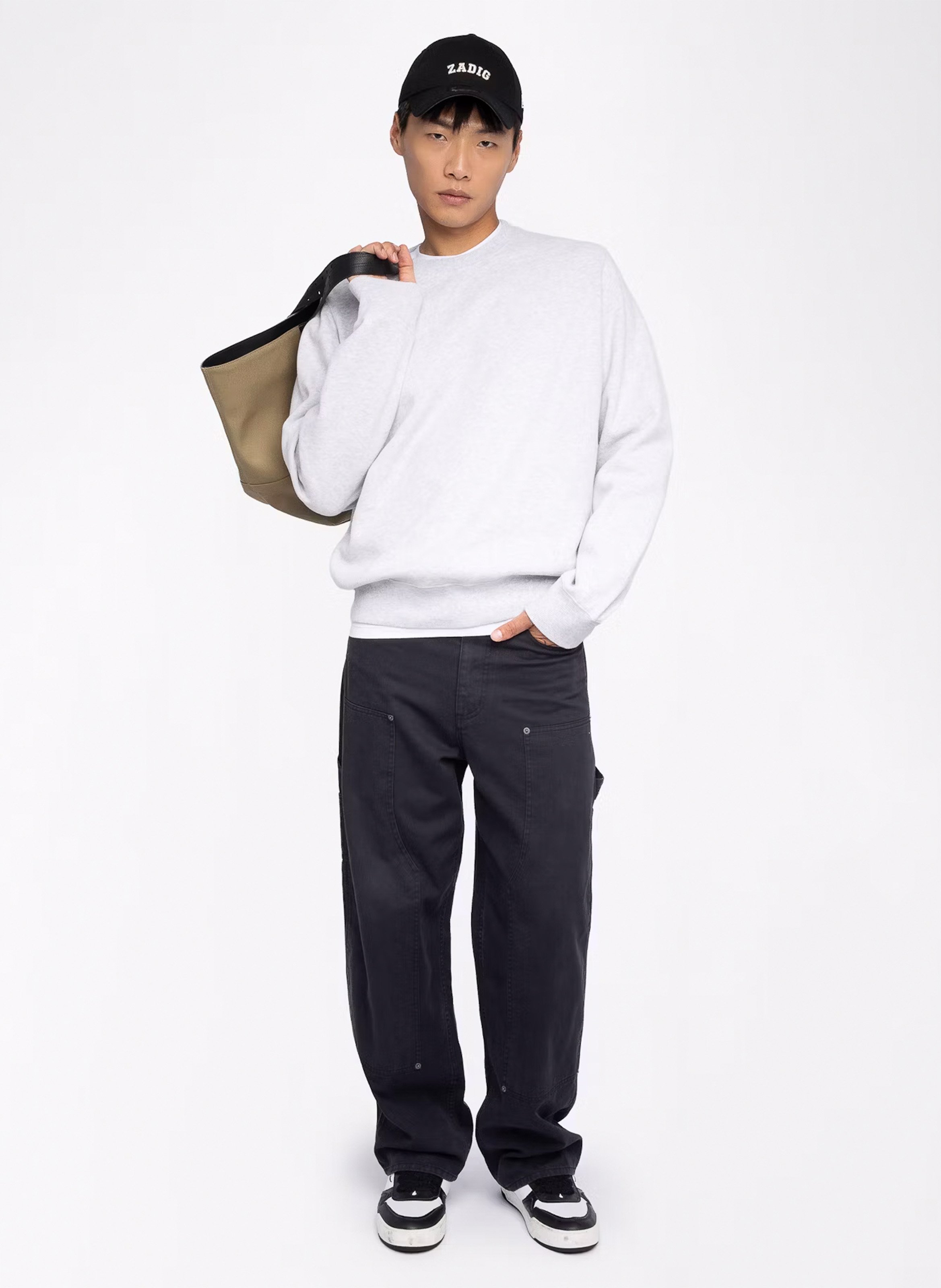 Sweat col rond en coton mélangé aime mo ZADIG&VOLTAIRE Gris