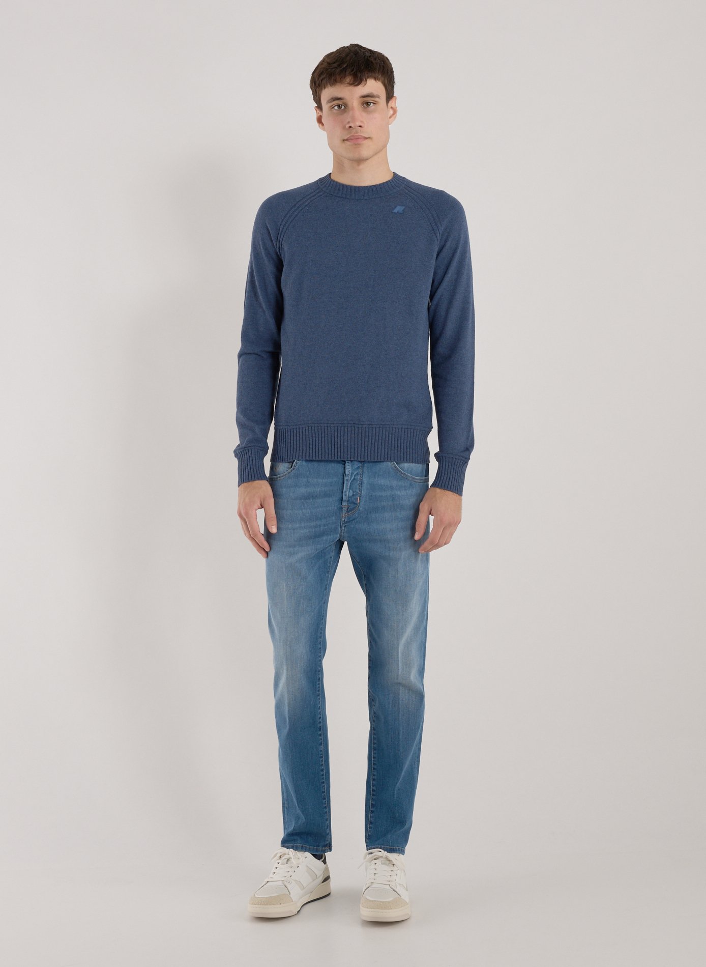 Pull droit à col rond K-WAY Bleu