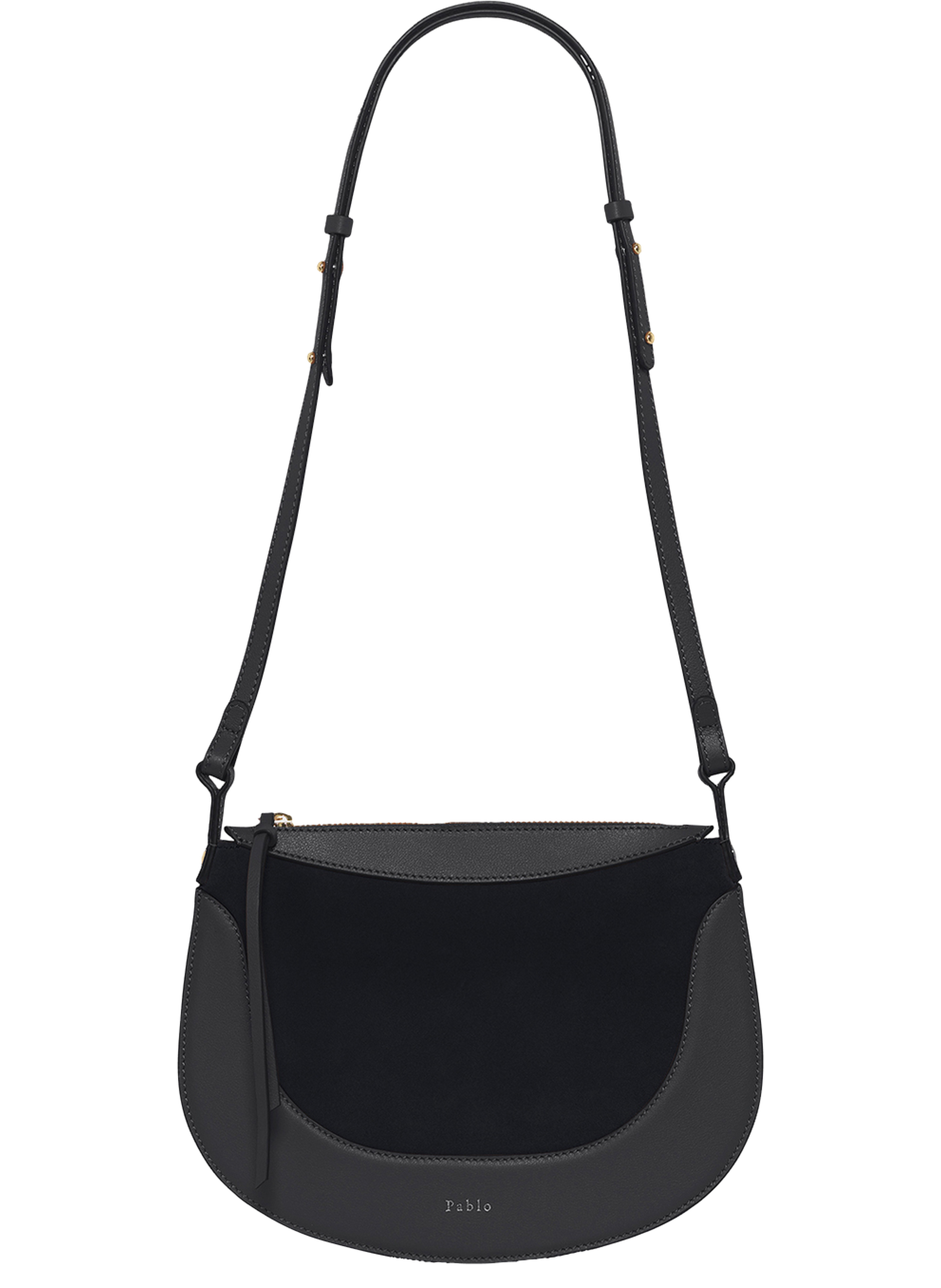 Sac travers en cuir velours - thea Noir by PABLO PABLO Sac travers en cuir velours - thea Noir