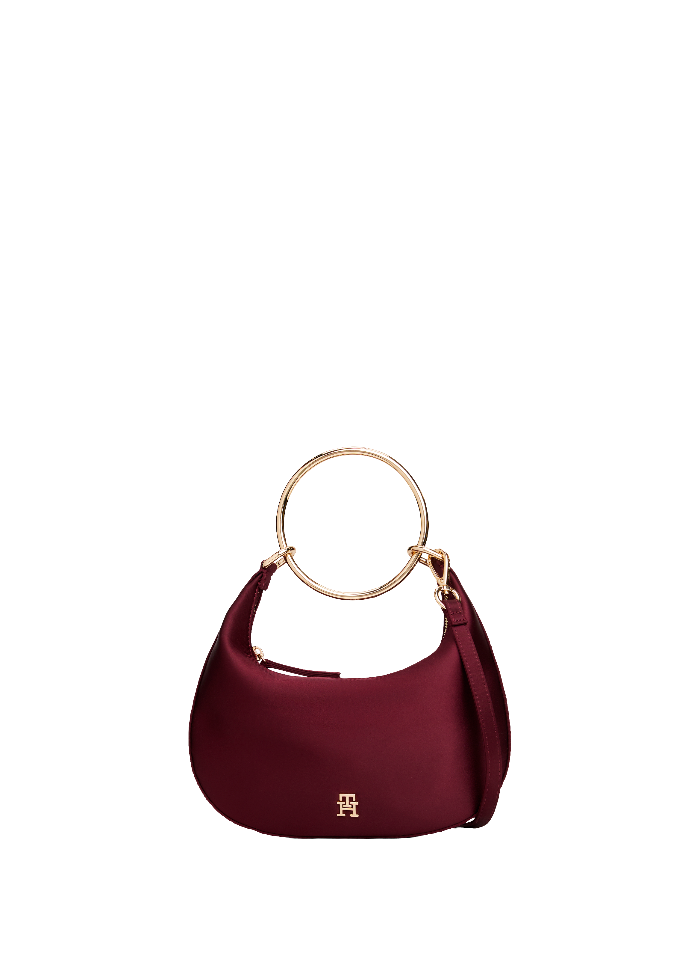 Handbag with metal handle in bracelet style TOMMY HILFIGER Red