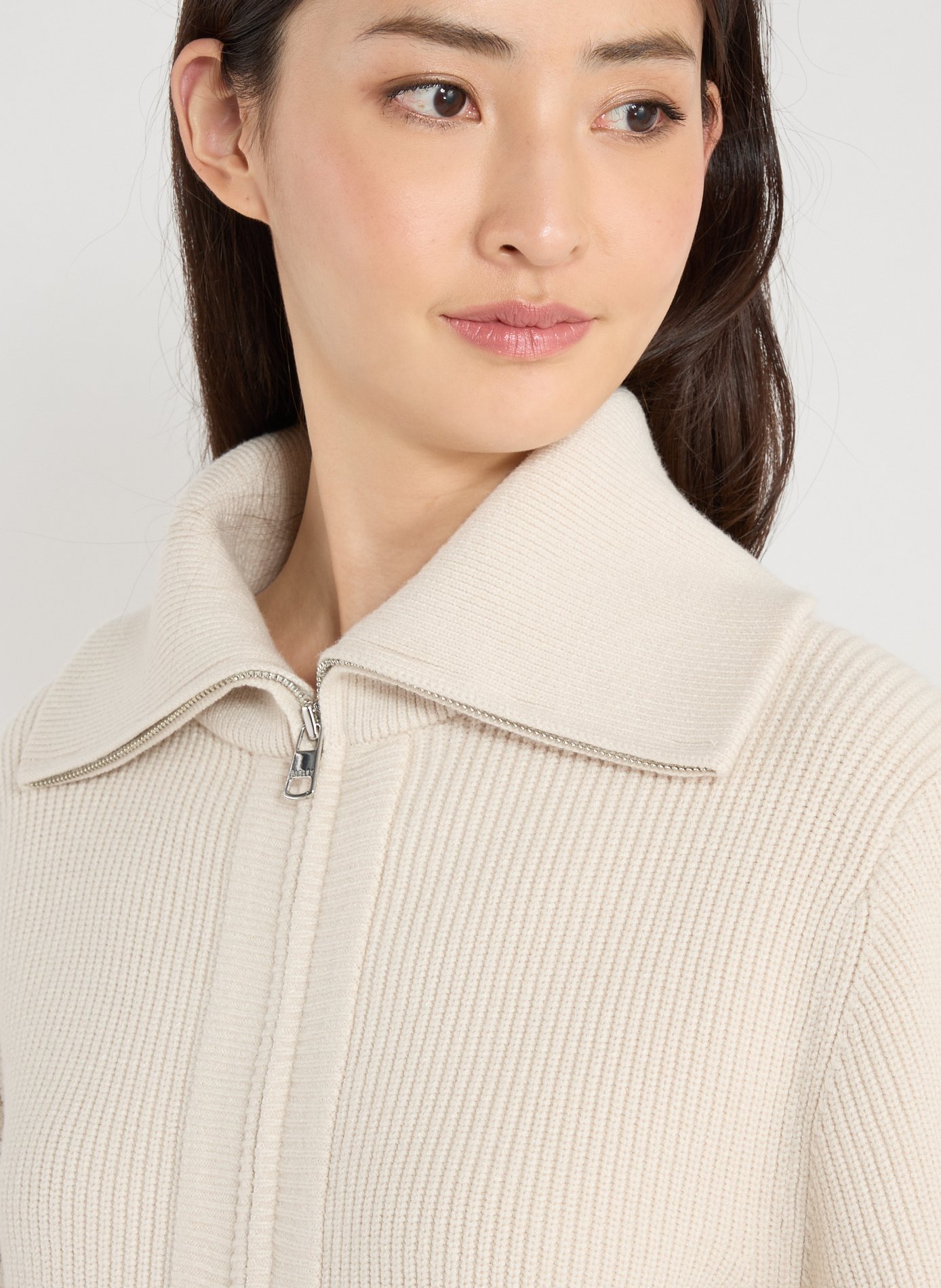 Ribbed turtleneck vest VARLEY Beige
