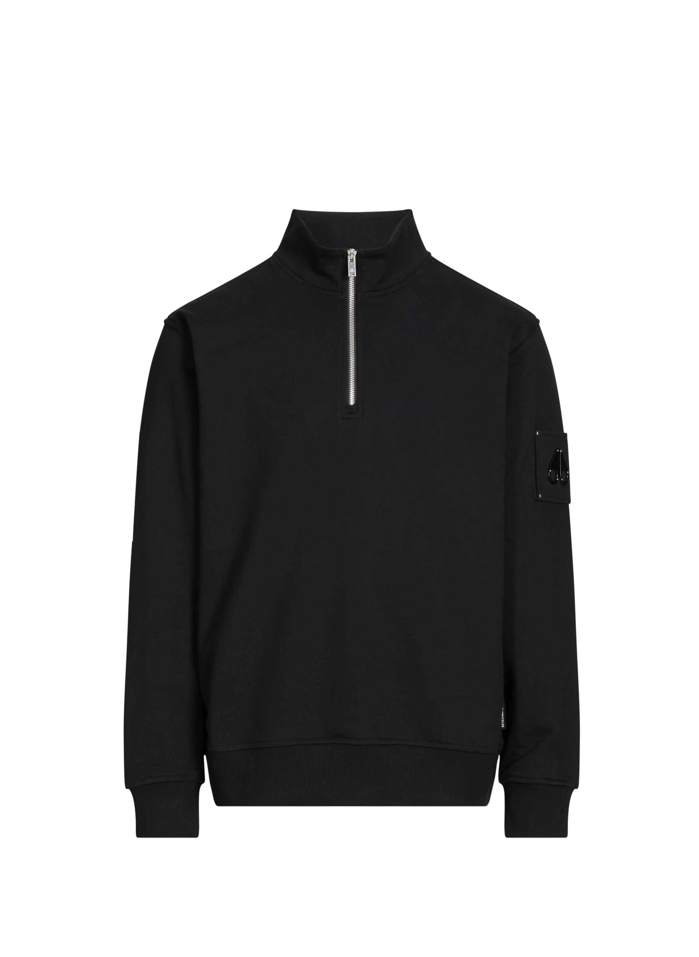 MOOSE KNUCKLES Cotton half-zip sweatshirt  Black