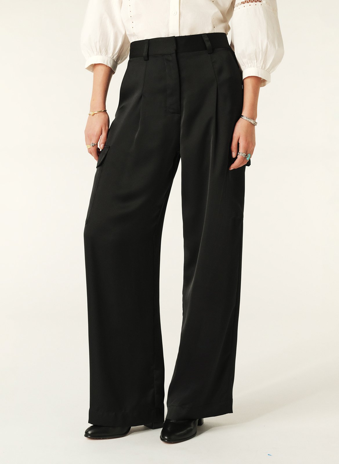 Pantalon large taille haute cary BA&SH Noir