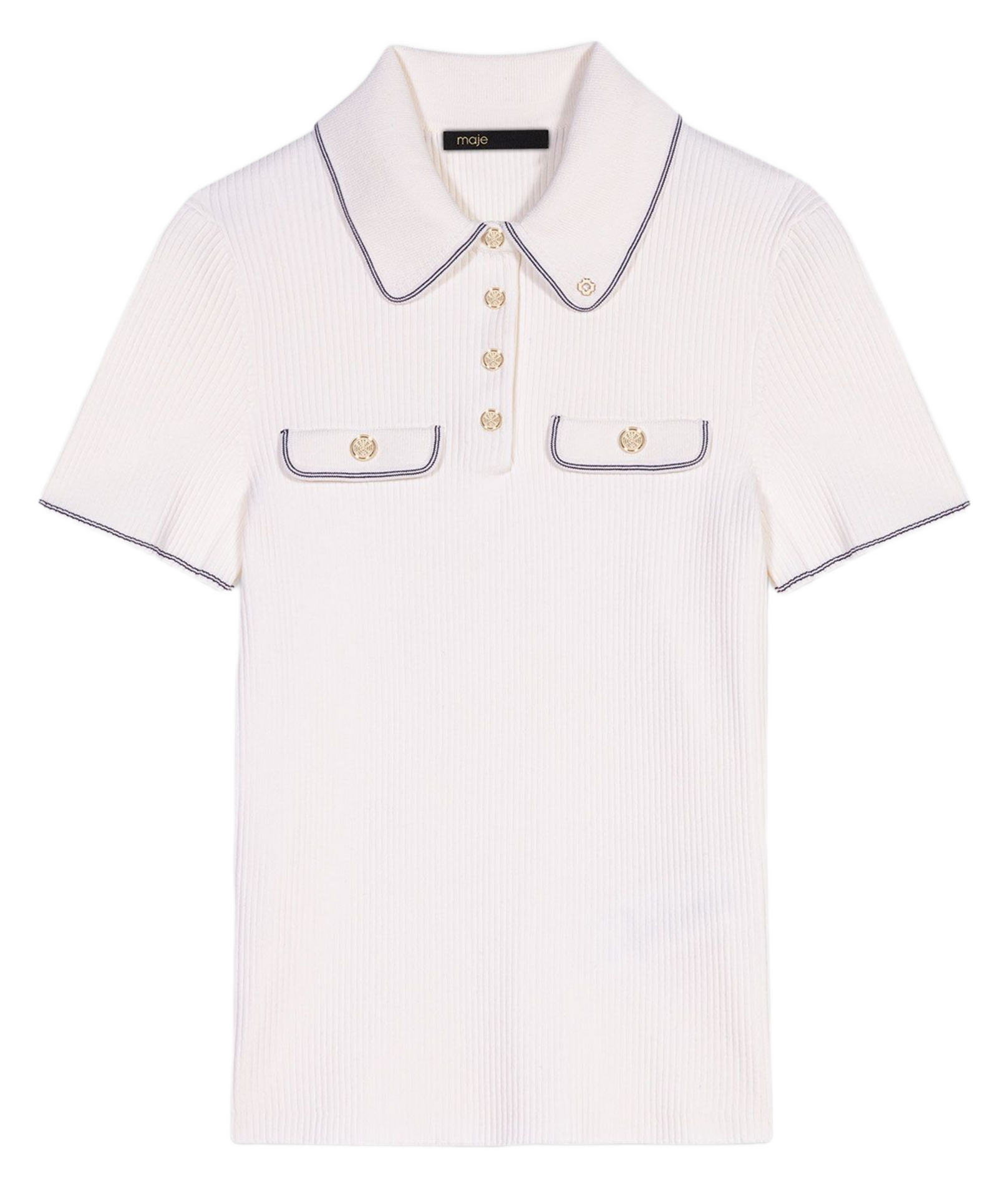 Pull col polo MAJE Beige