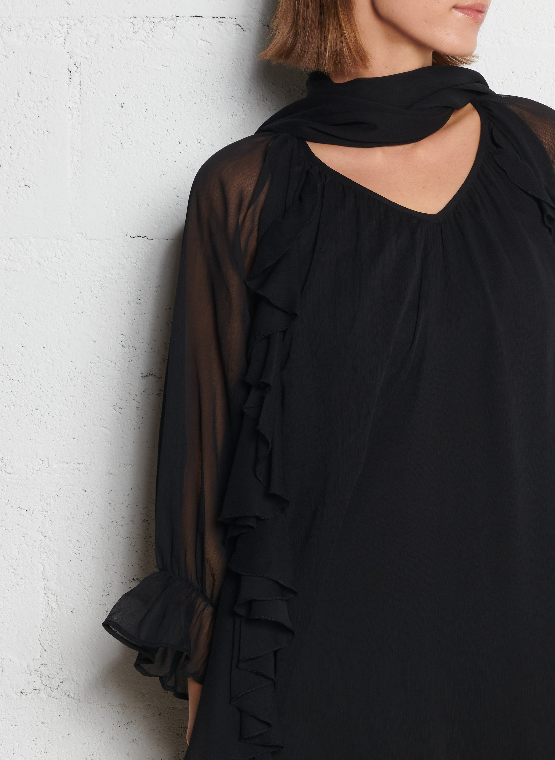 Robe courte col v IKKS Noir