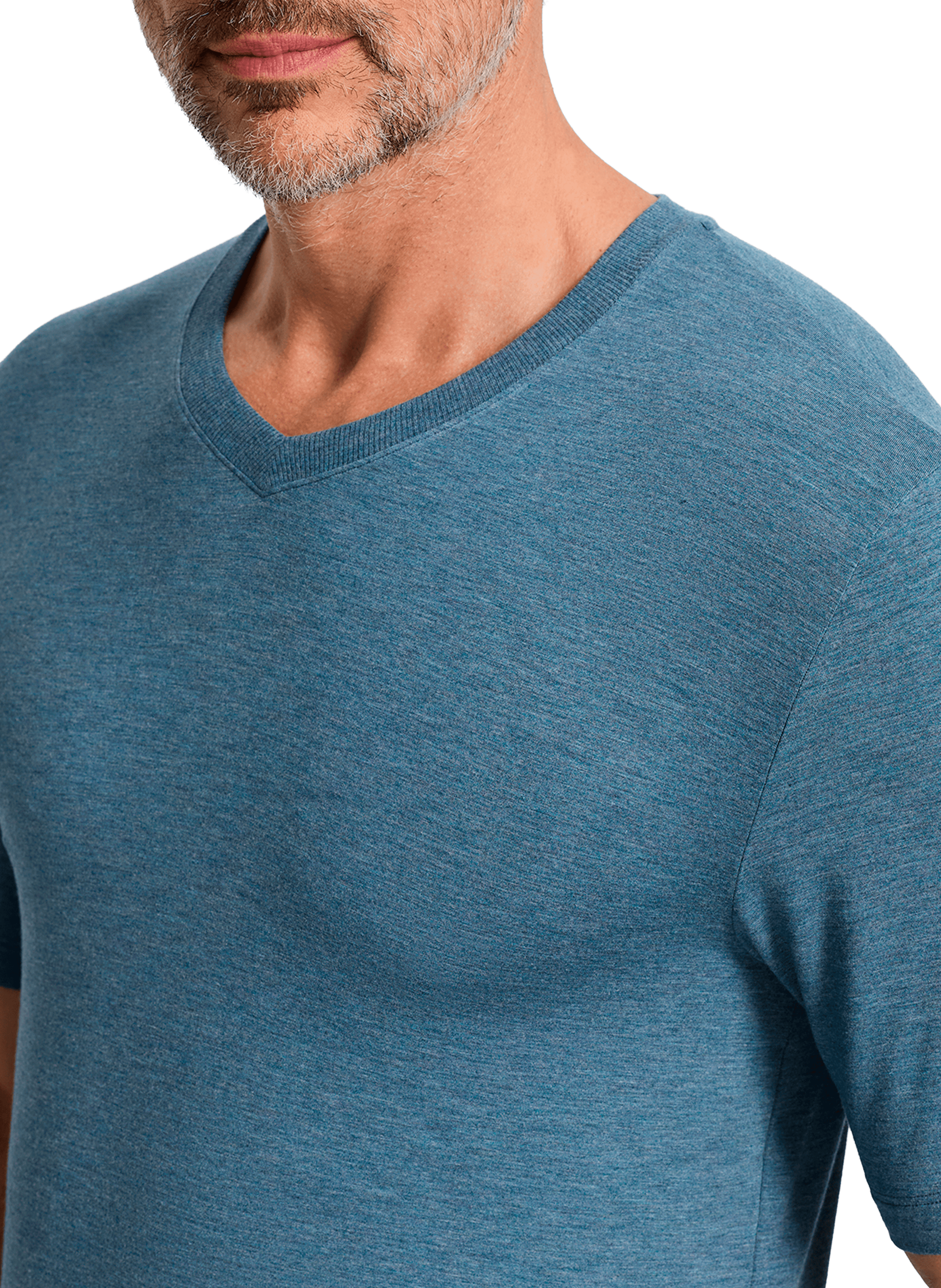 T-shirt droit à col V HANRO Bleu