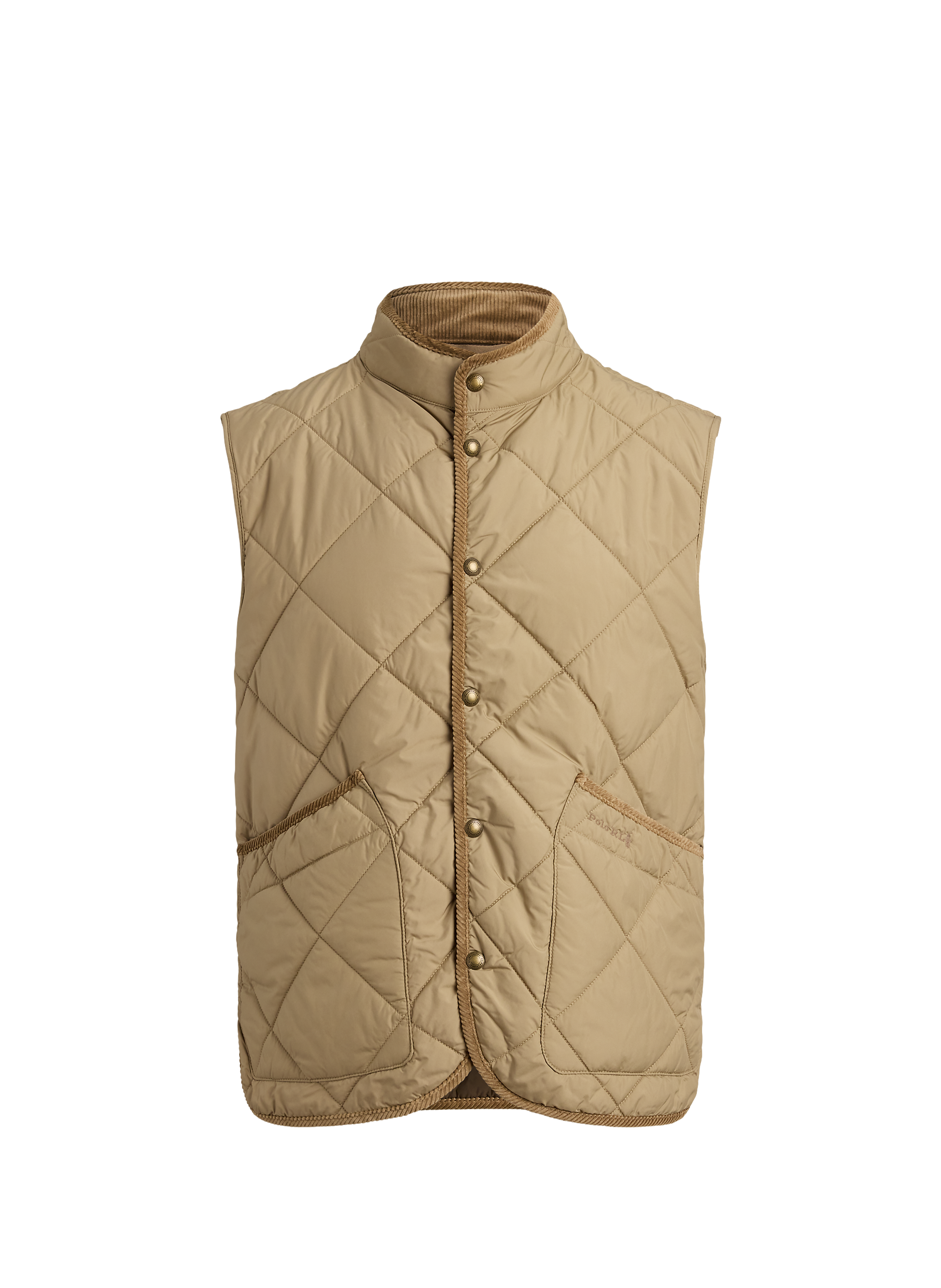 Quilted sleeveless high-neck vest POLO RALPH LAUREN Beige