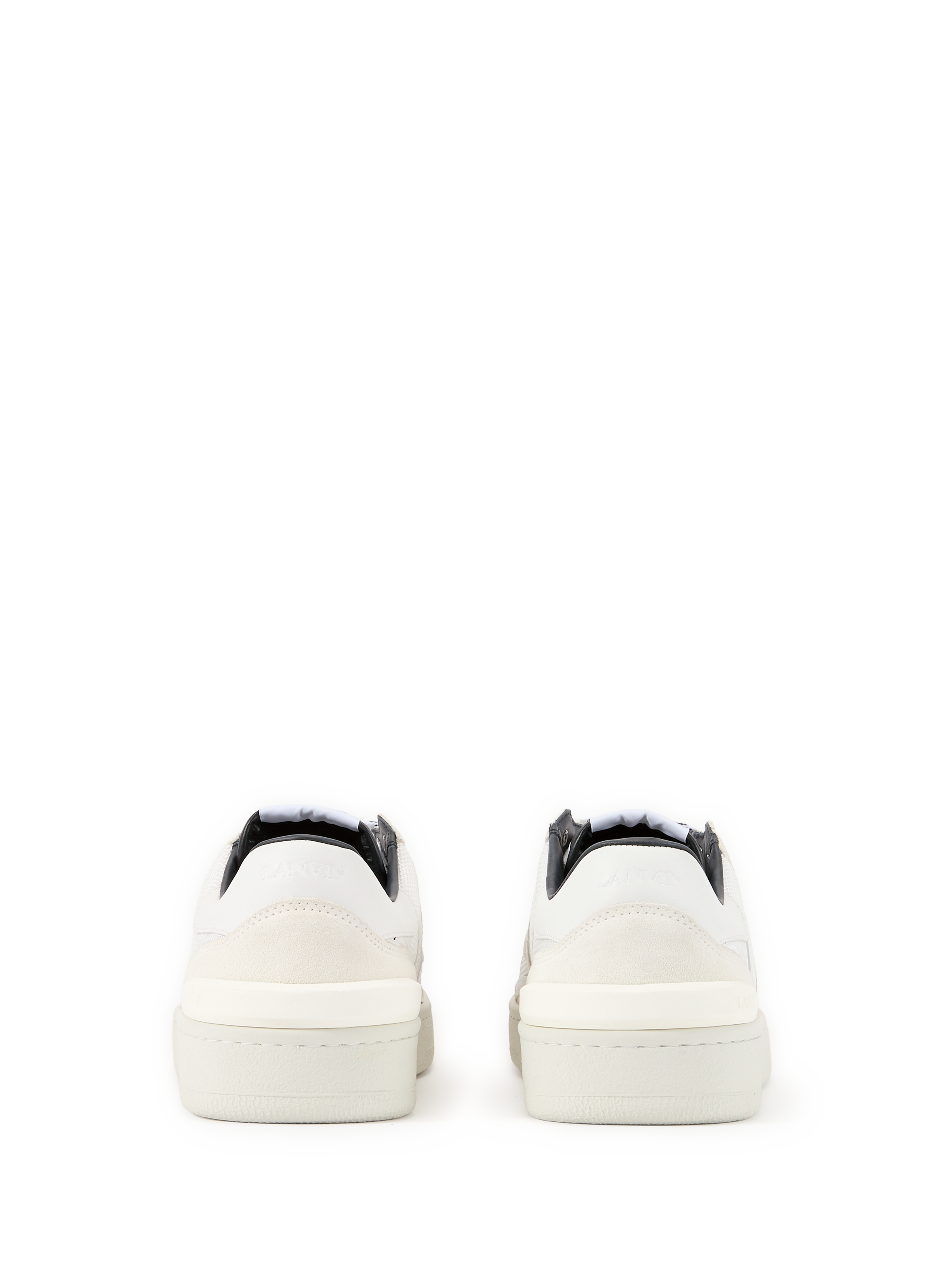 Baskets bi-matière à lacets LANVIN Blanc