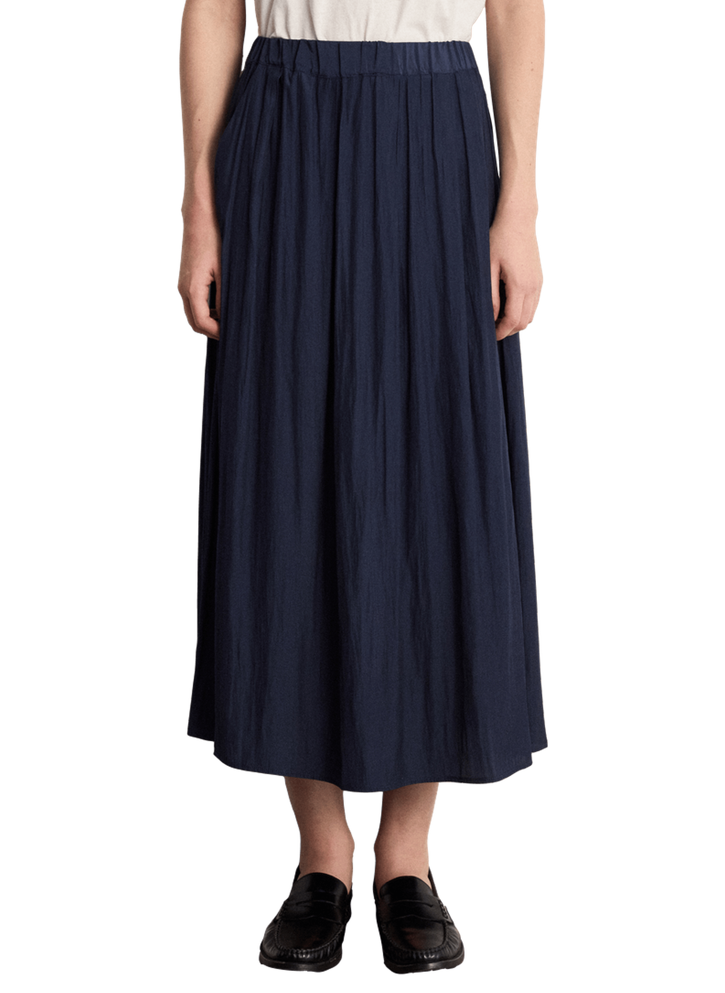 Jupe midi satinée plissée - naia PABLO Bleu