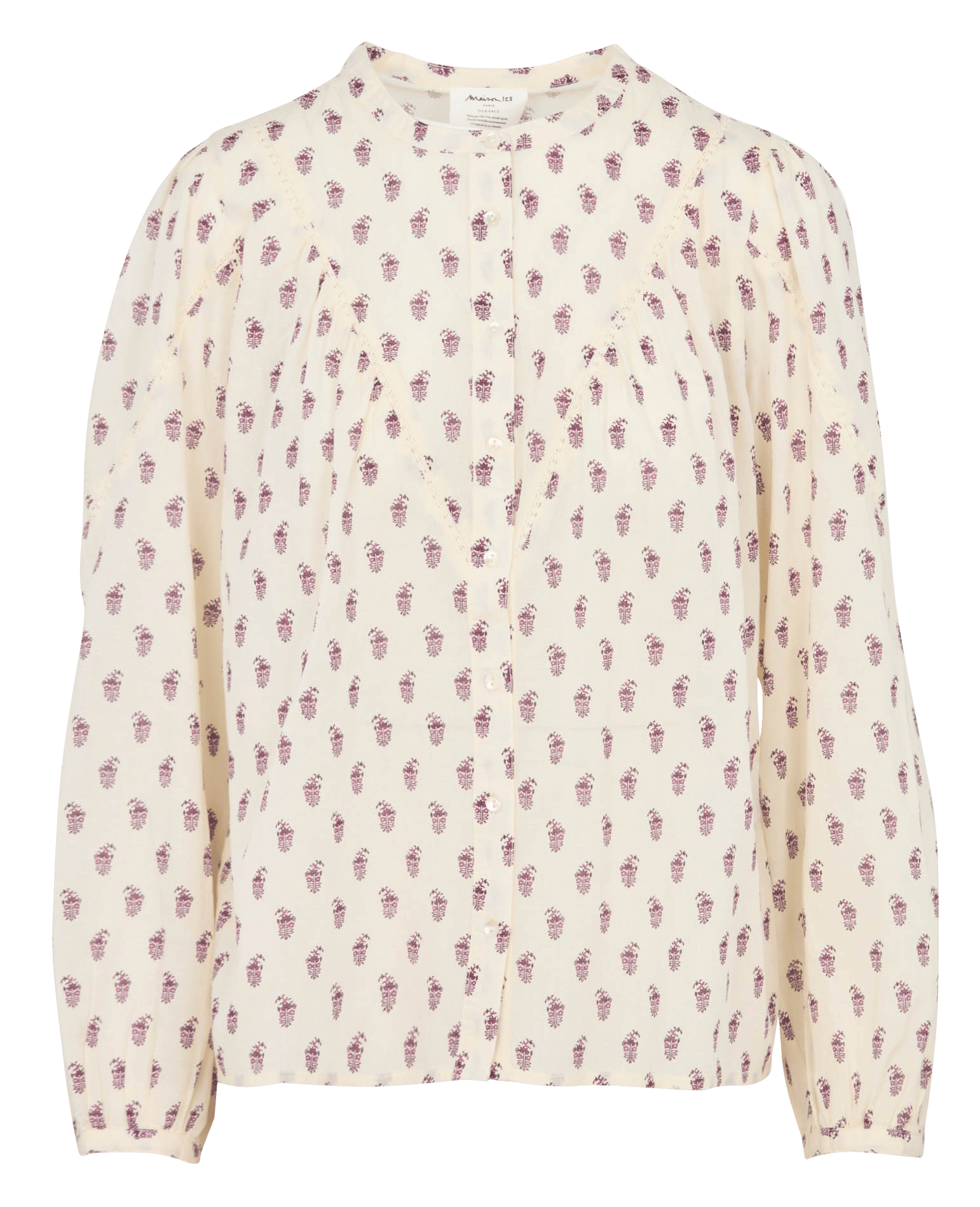 Chemisier droit col rond imprimé dia MAISON 123 Blanc