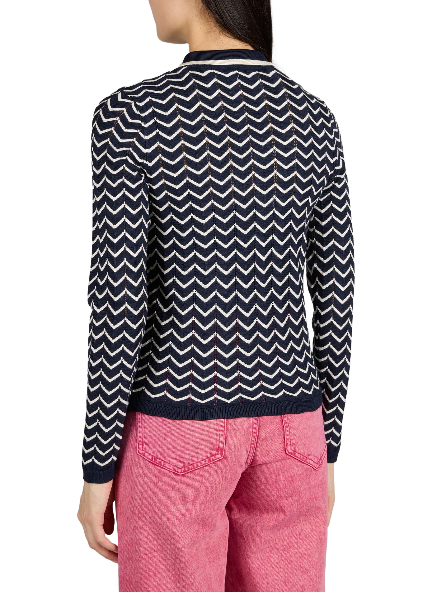 Pull col polo à rayures Viellora VILA Bleu