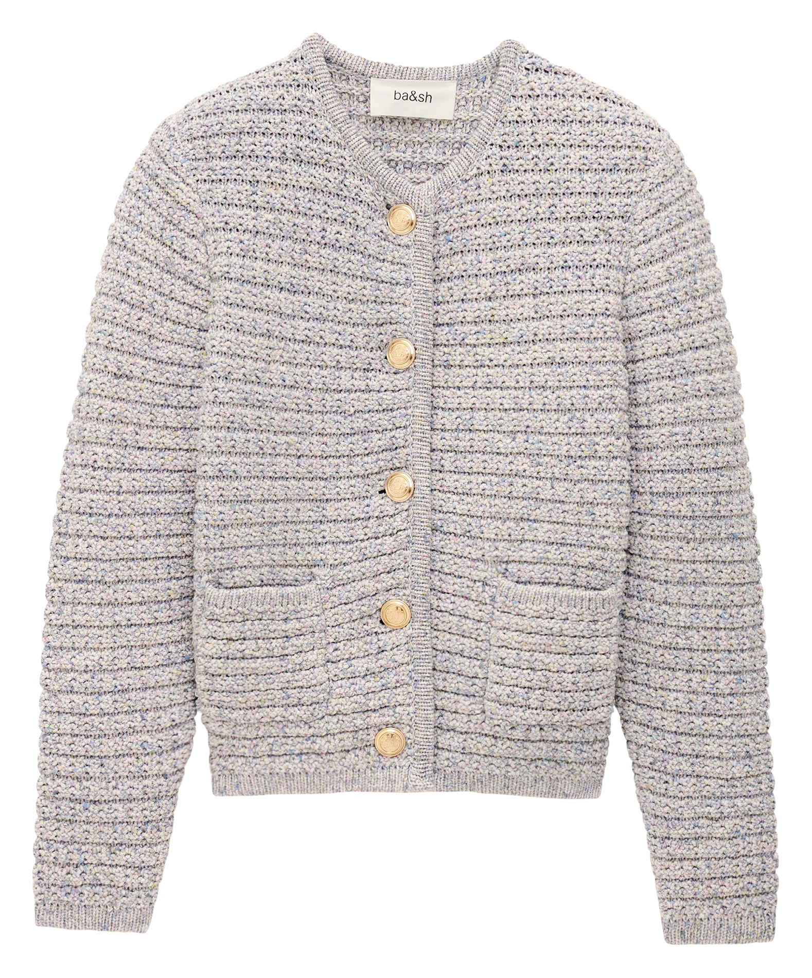 Cardigan col rond en coton mélangé guspa BA&SH Multicolore