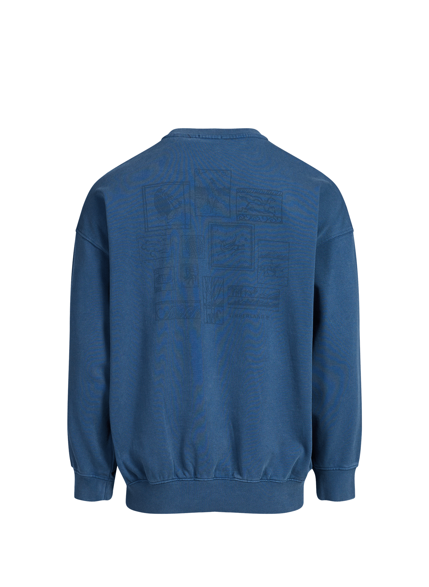 Pull ample imprimé au dos en coton mélangé TIMBERLAND Bleu