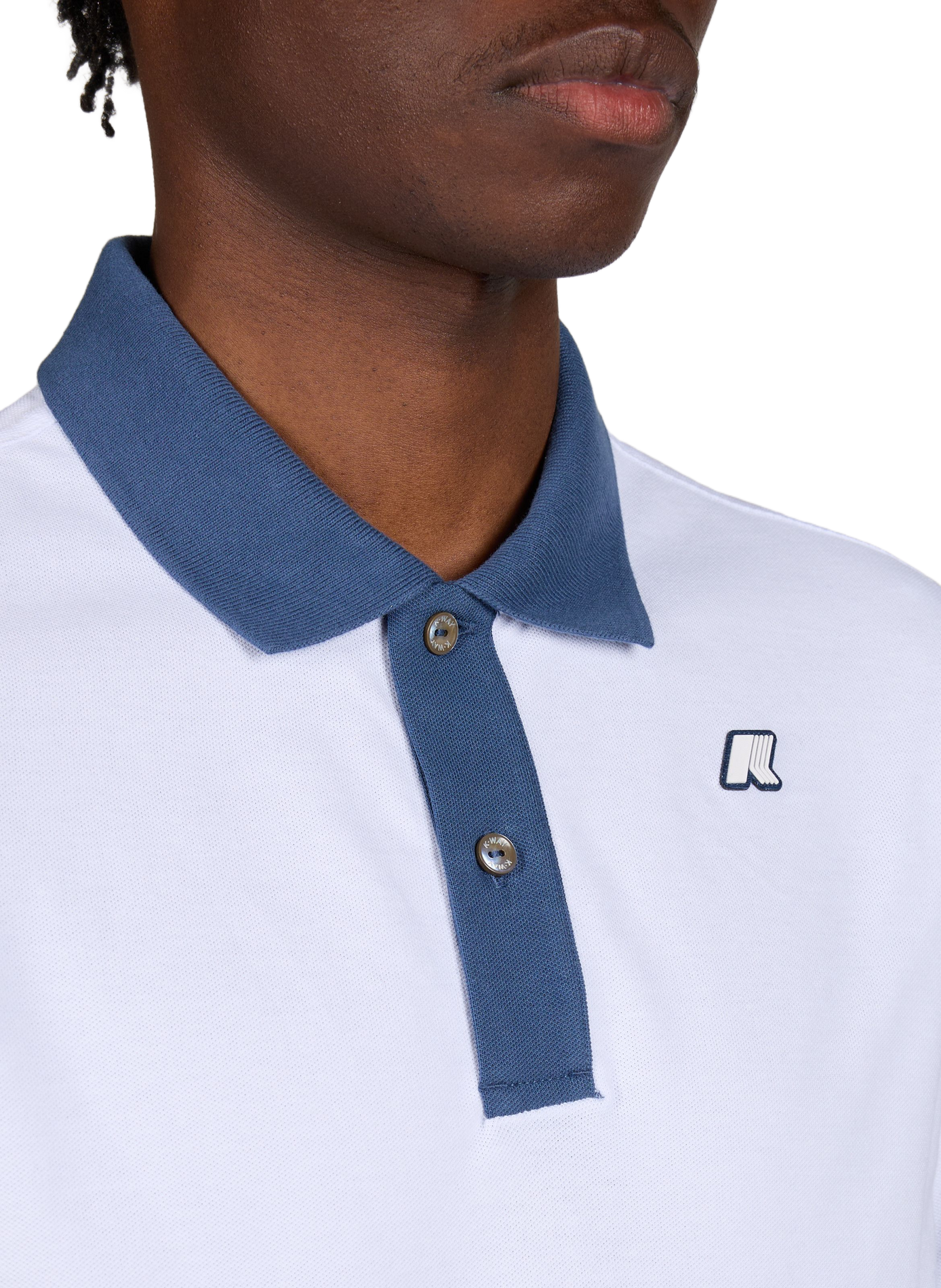 Polo à manches courtes en coton K-WAY Blanc